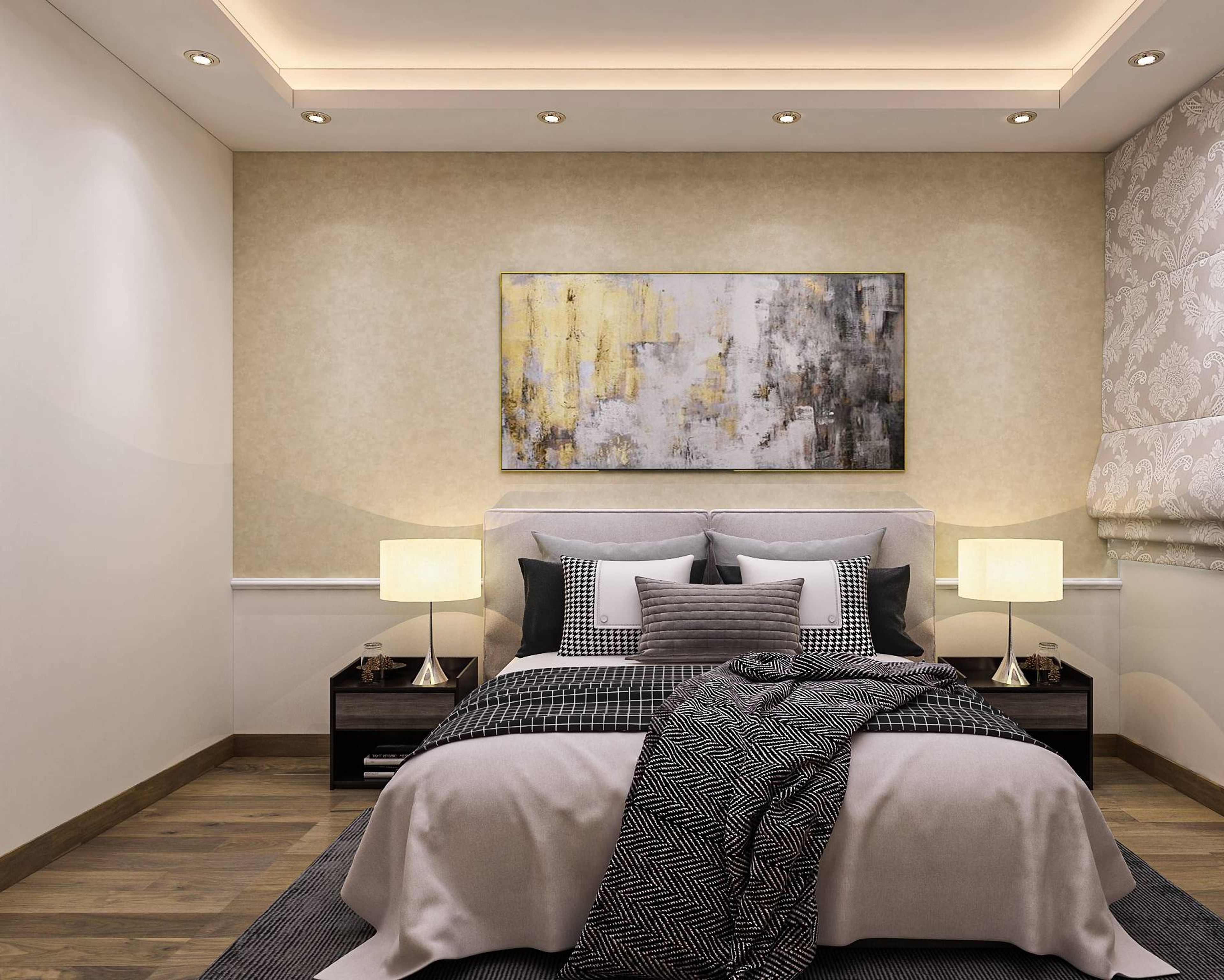 Modern Master Bedroom Design With Double Bed