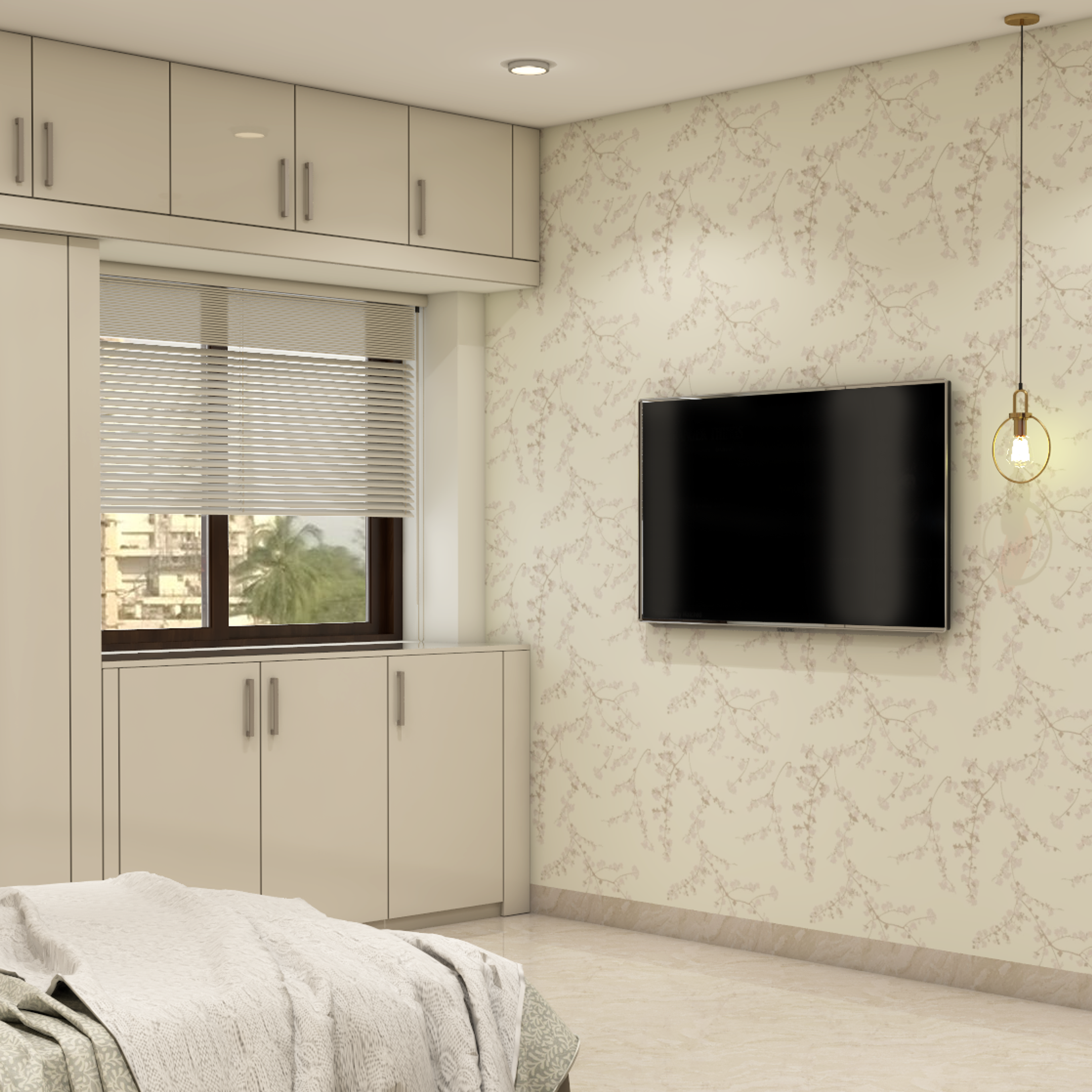 Light-Themed Master Bedroom Design - Livspace