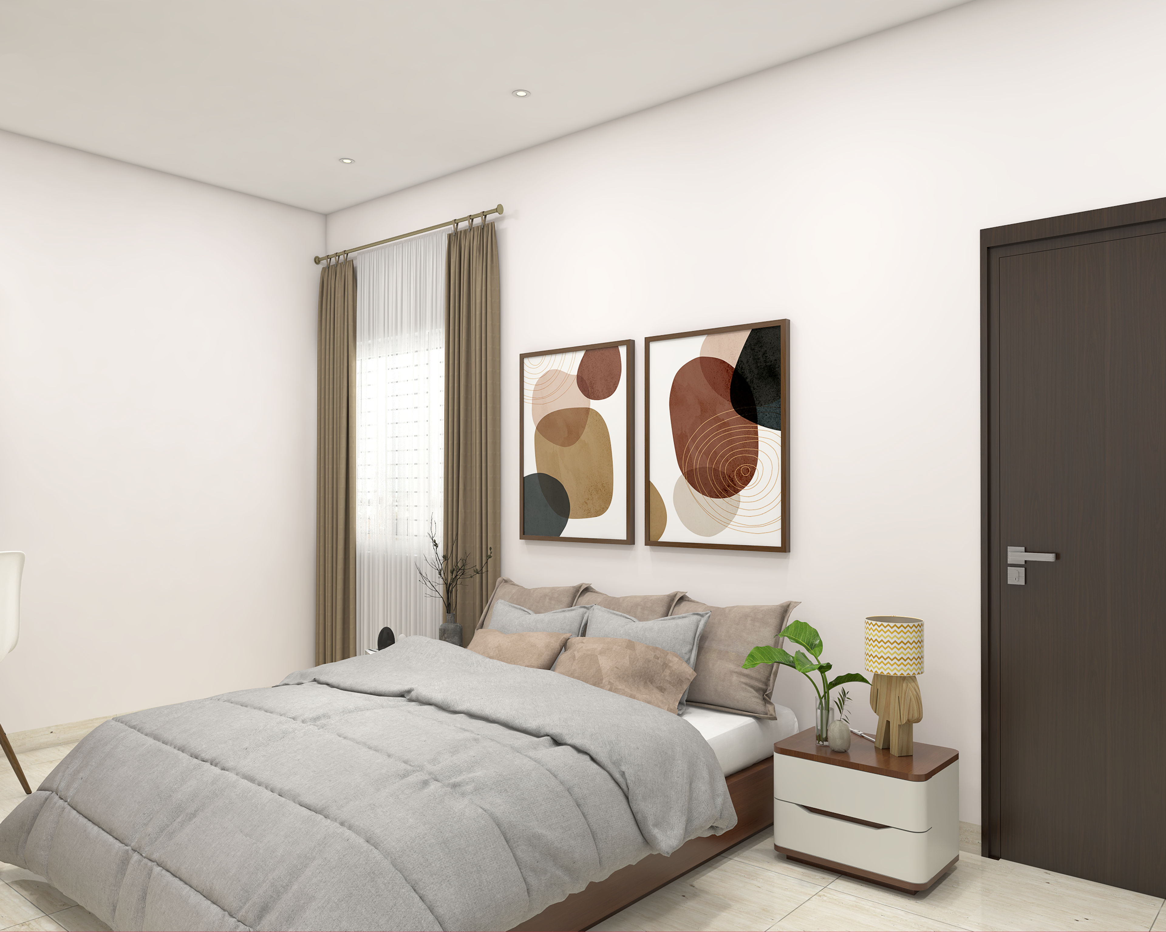 Modern Master Bedroom Design In White