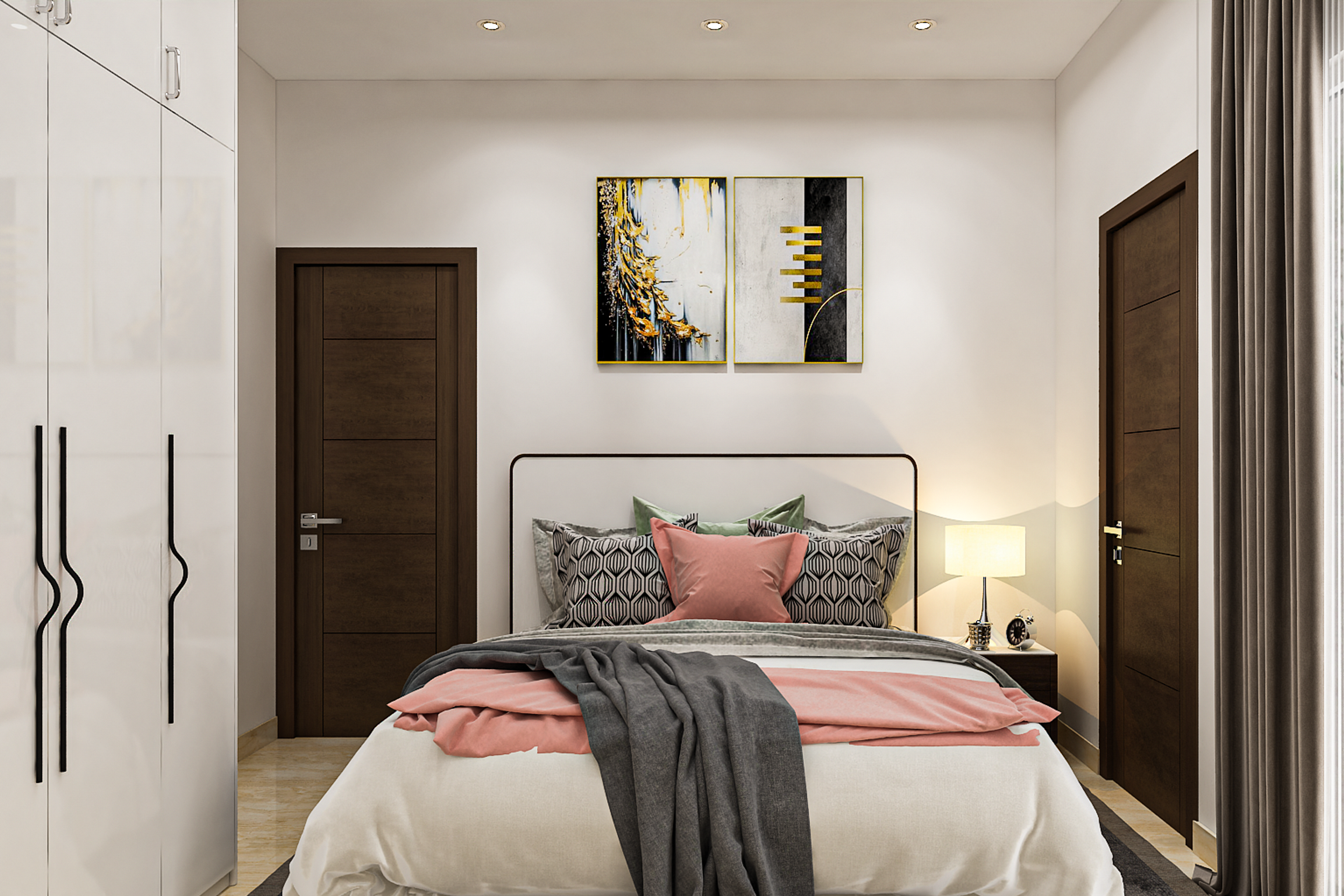 Contemporary Master Bedroom Design With Double Bed