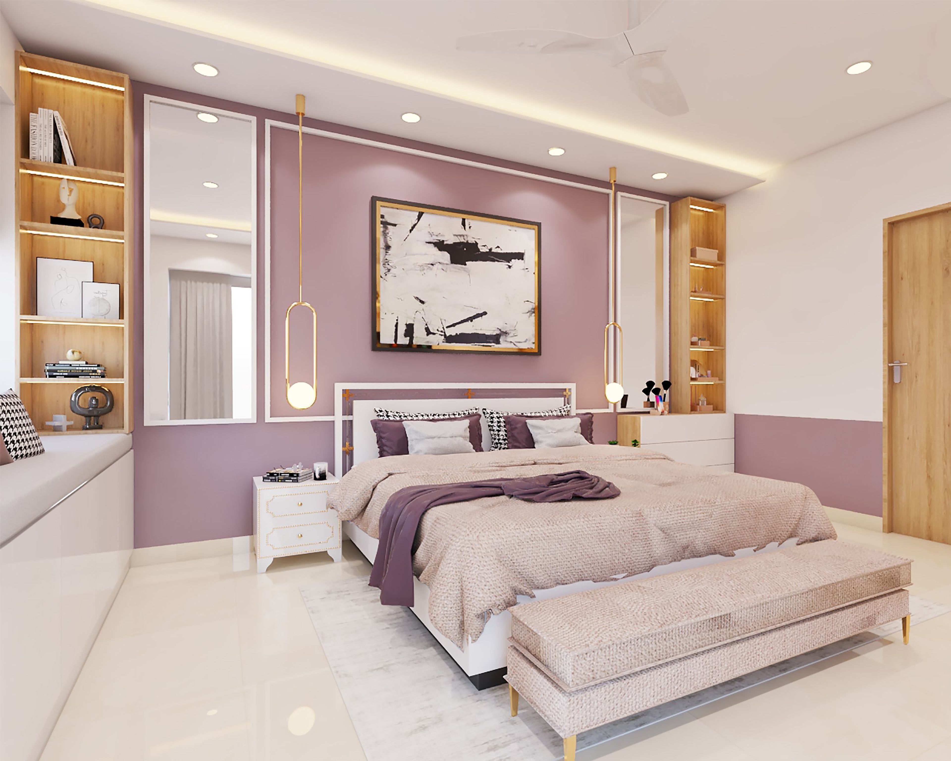 Modern Lavender Master Bedroom Design