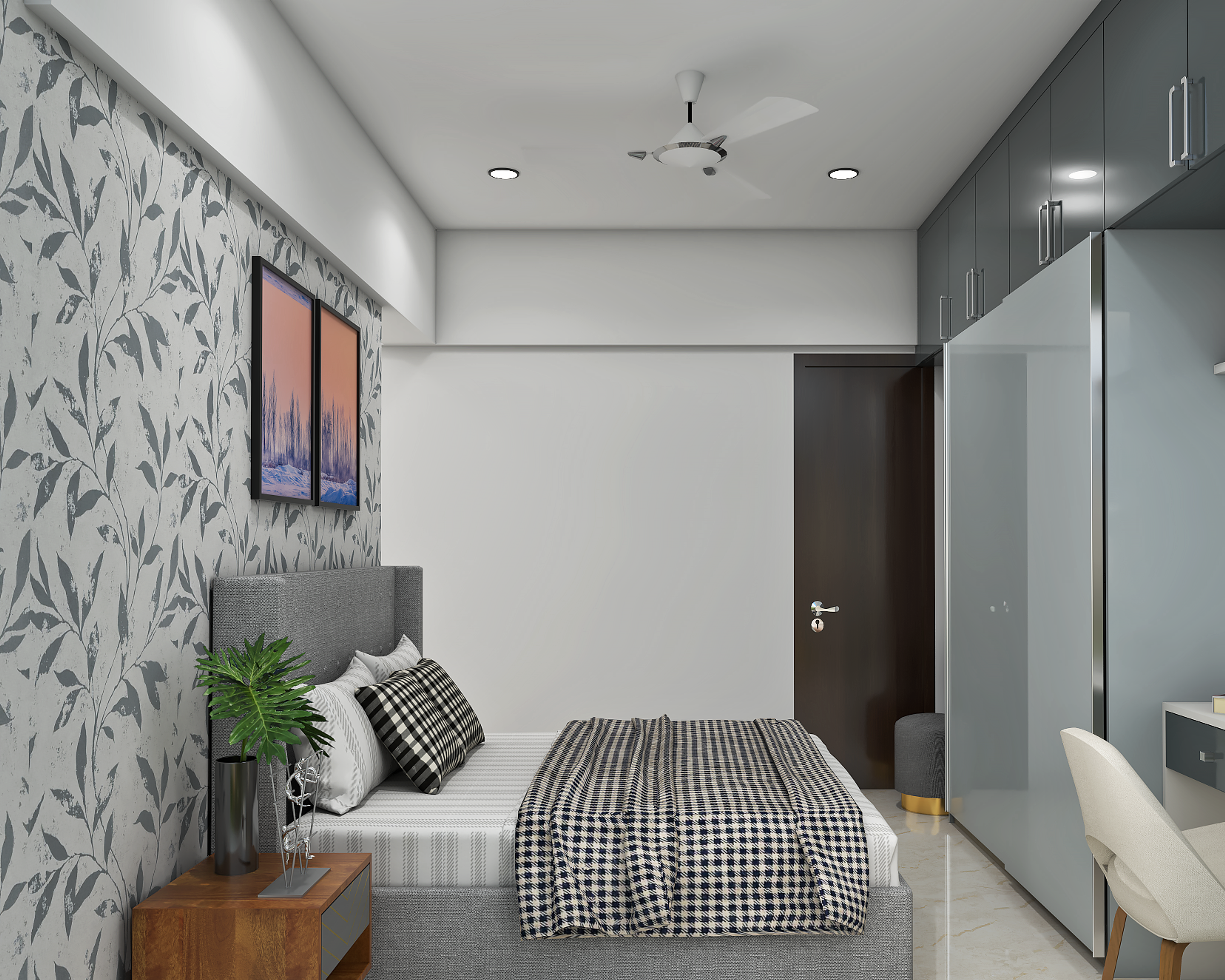 Contemporary Master Bedroom Design With Grey-Toned Interiors