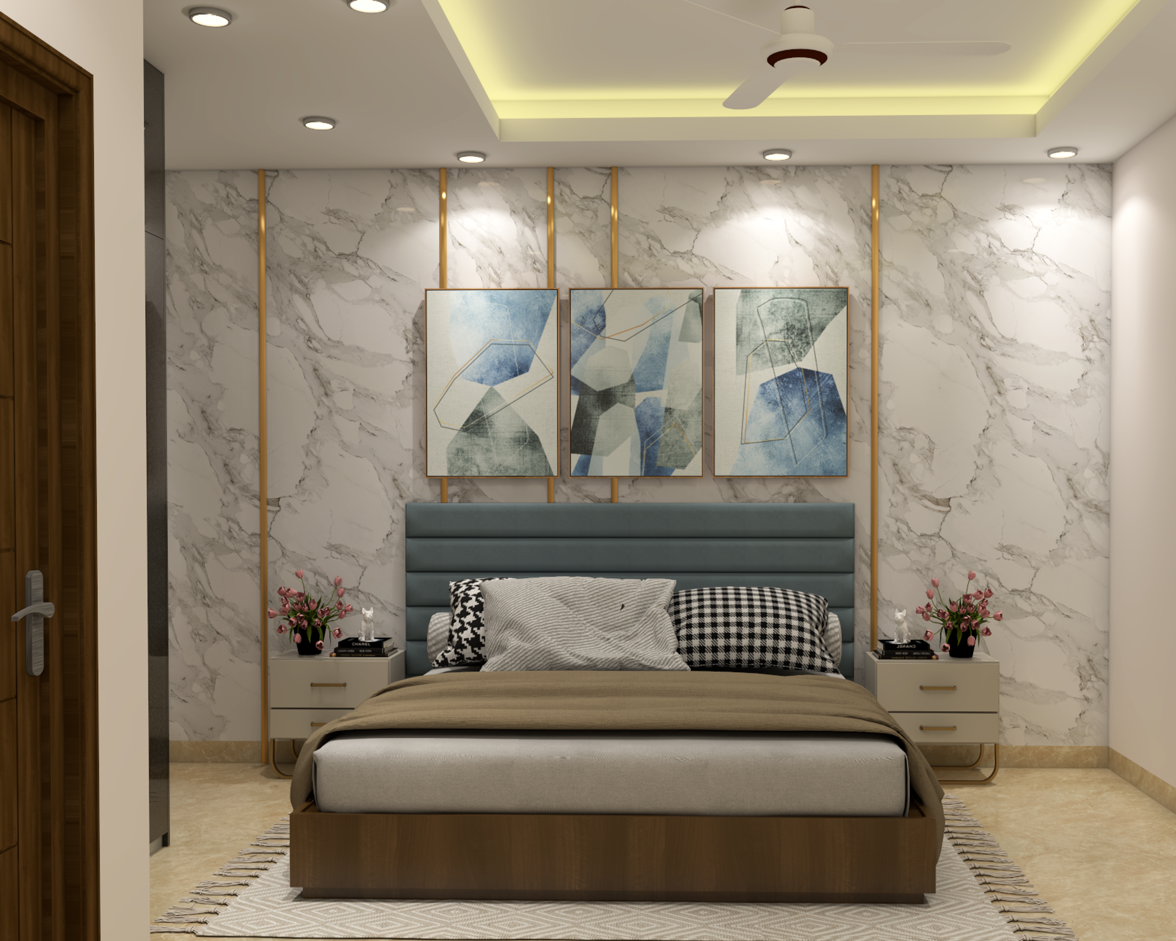 Contemporary Master Bedroom Design With Double Bed
