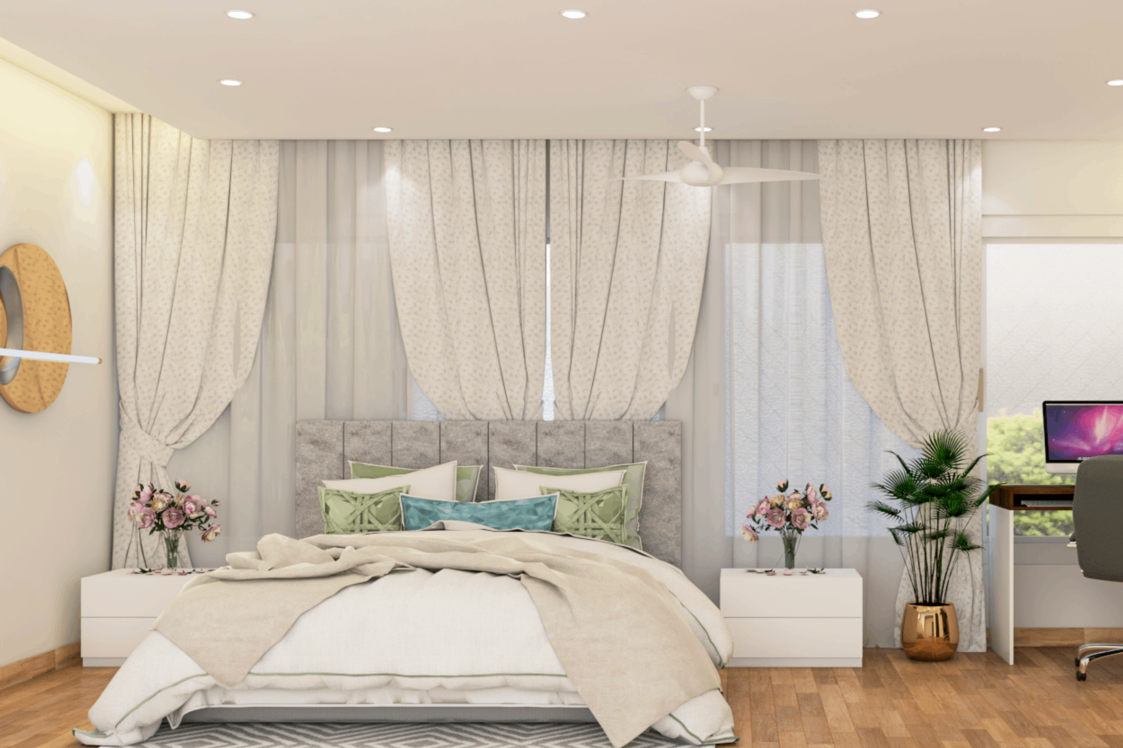 Contemporary Style Spacious Convenient Master Bedroom Design