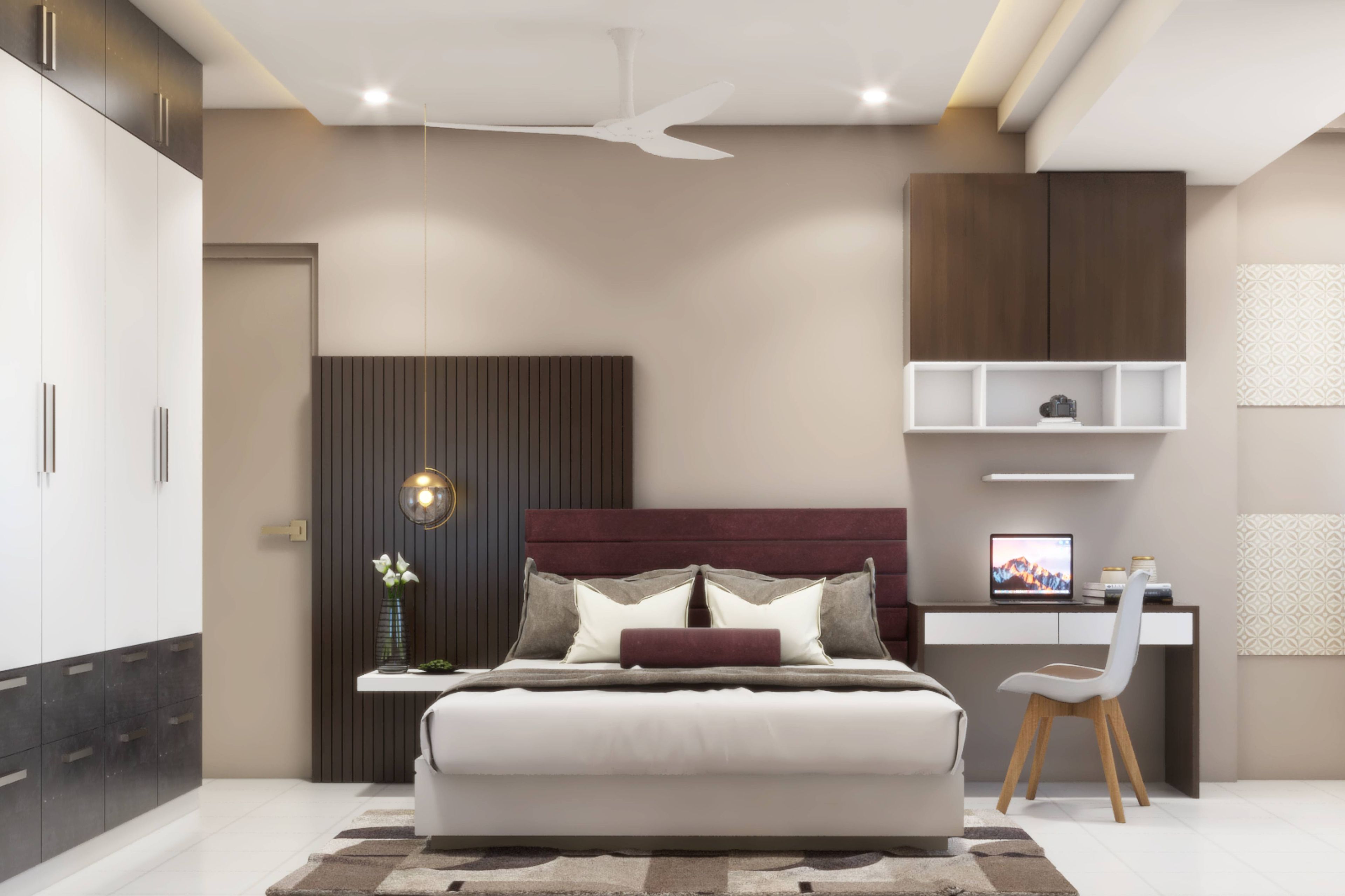 Modern Master Bedroom Design With Upholstered Headboard