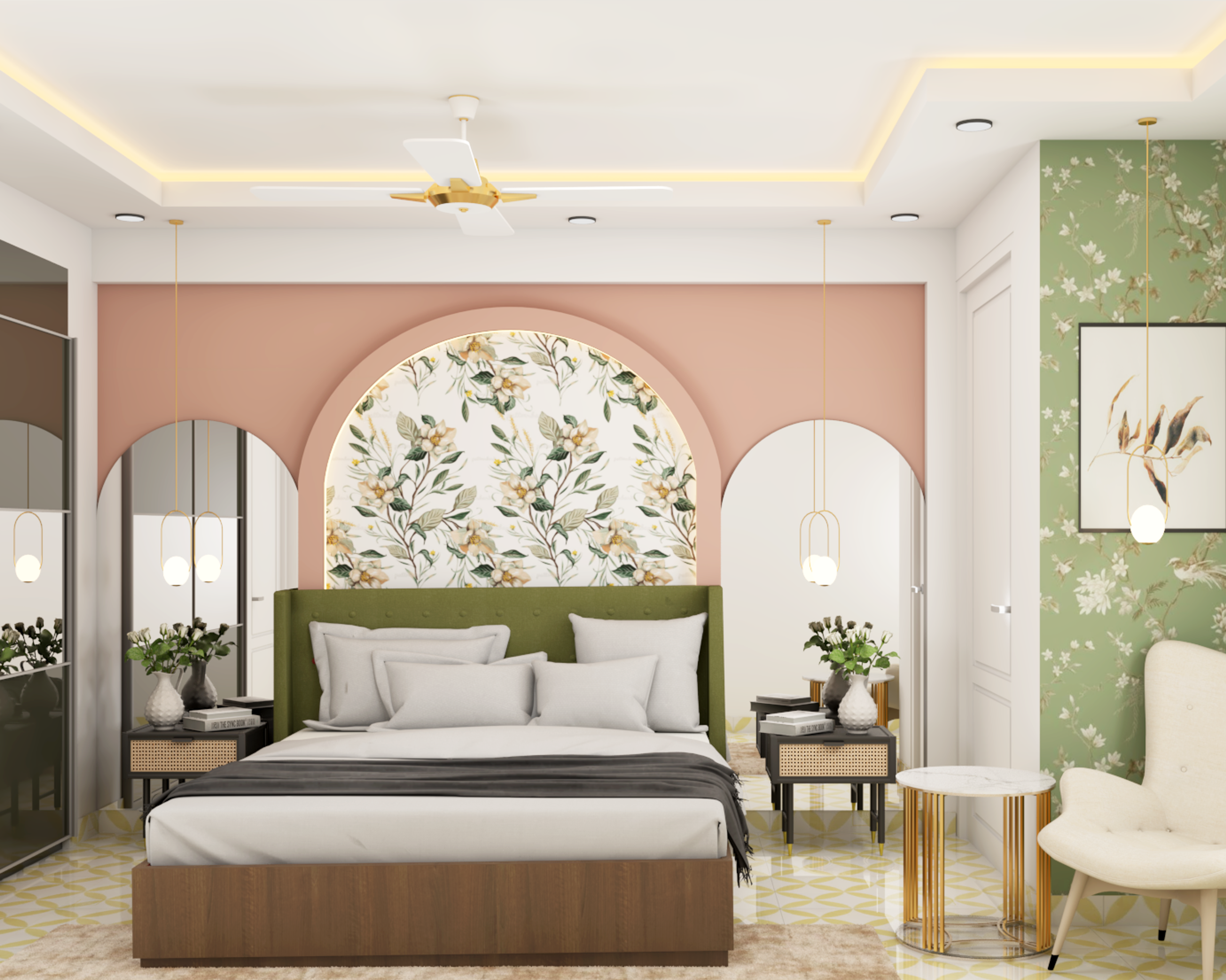 Modern Master Bedroom Design With Vibrant Interiors