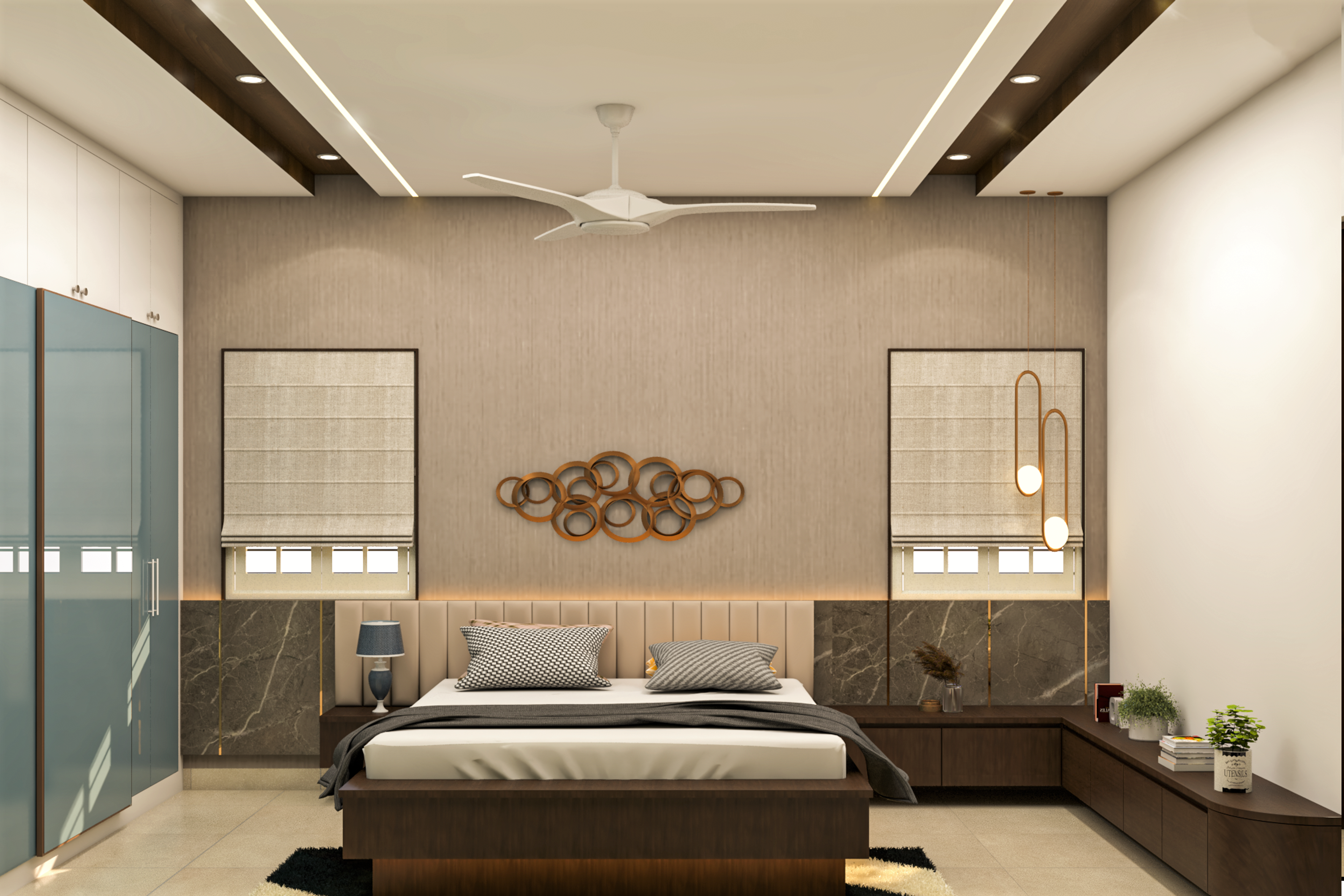Spacious And Stylish Master Bedroom Design With Contemporary Decor
