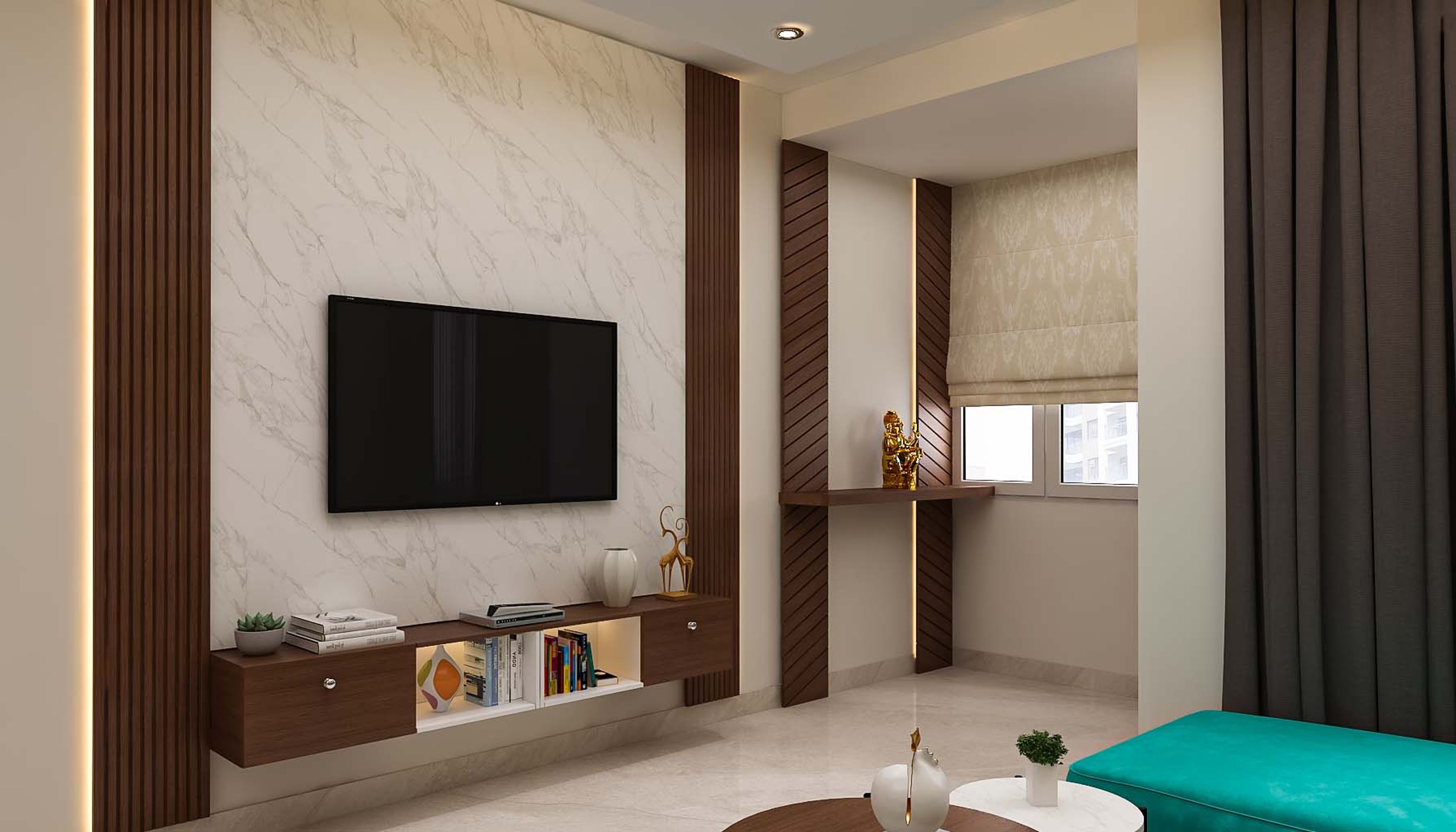 Contemporary Wall-Mounted TV Unit Design