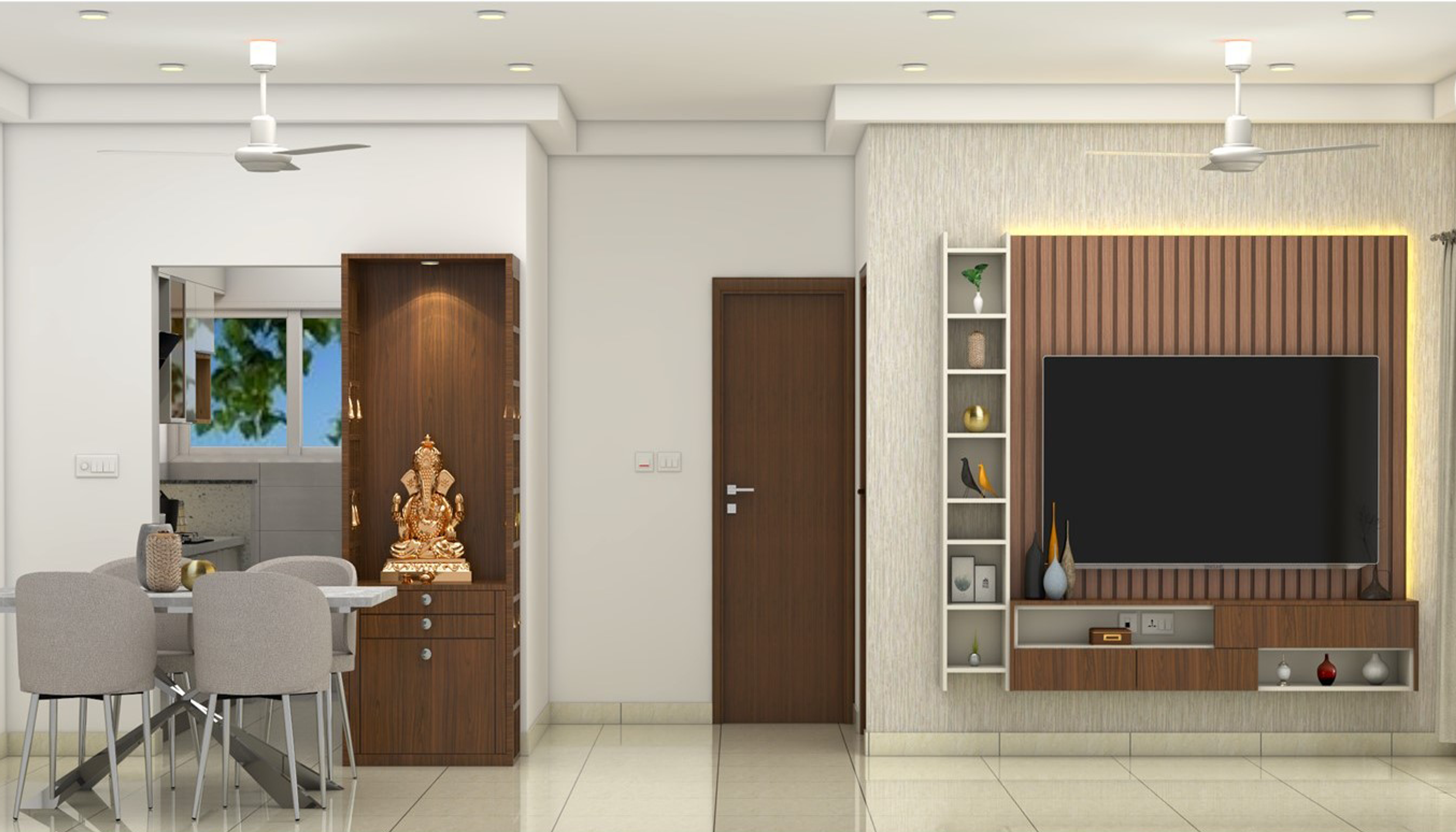 Spacious TV Unit Design Idea - Livspace