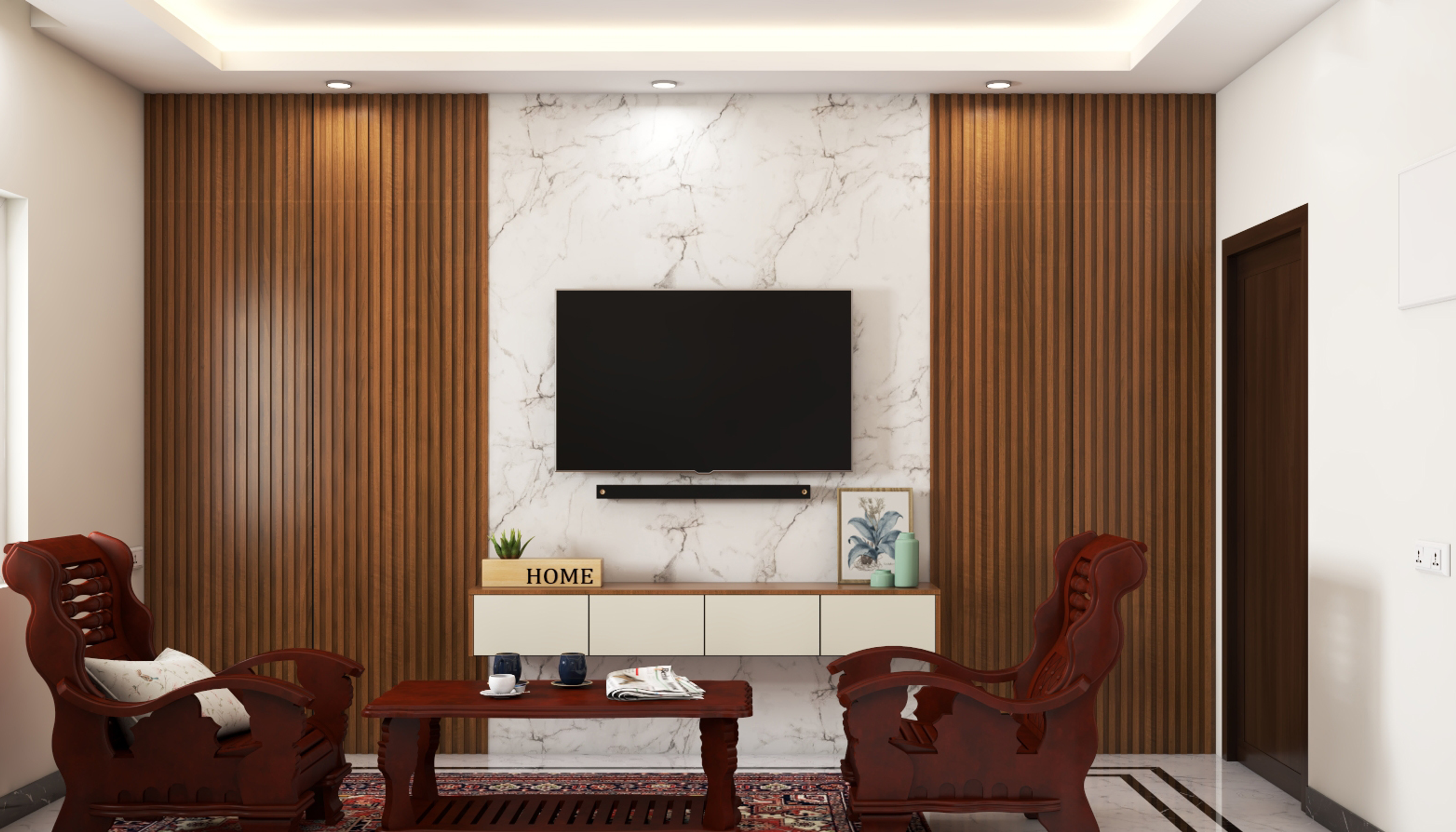 Spacious TV Unit Design - Livspace