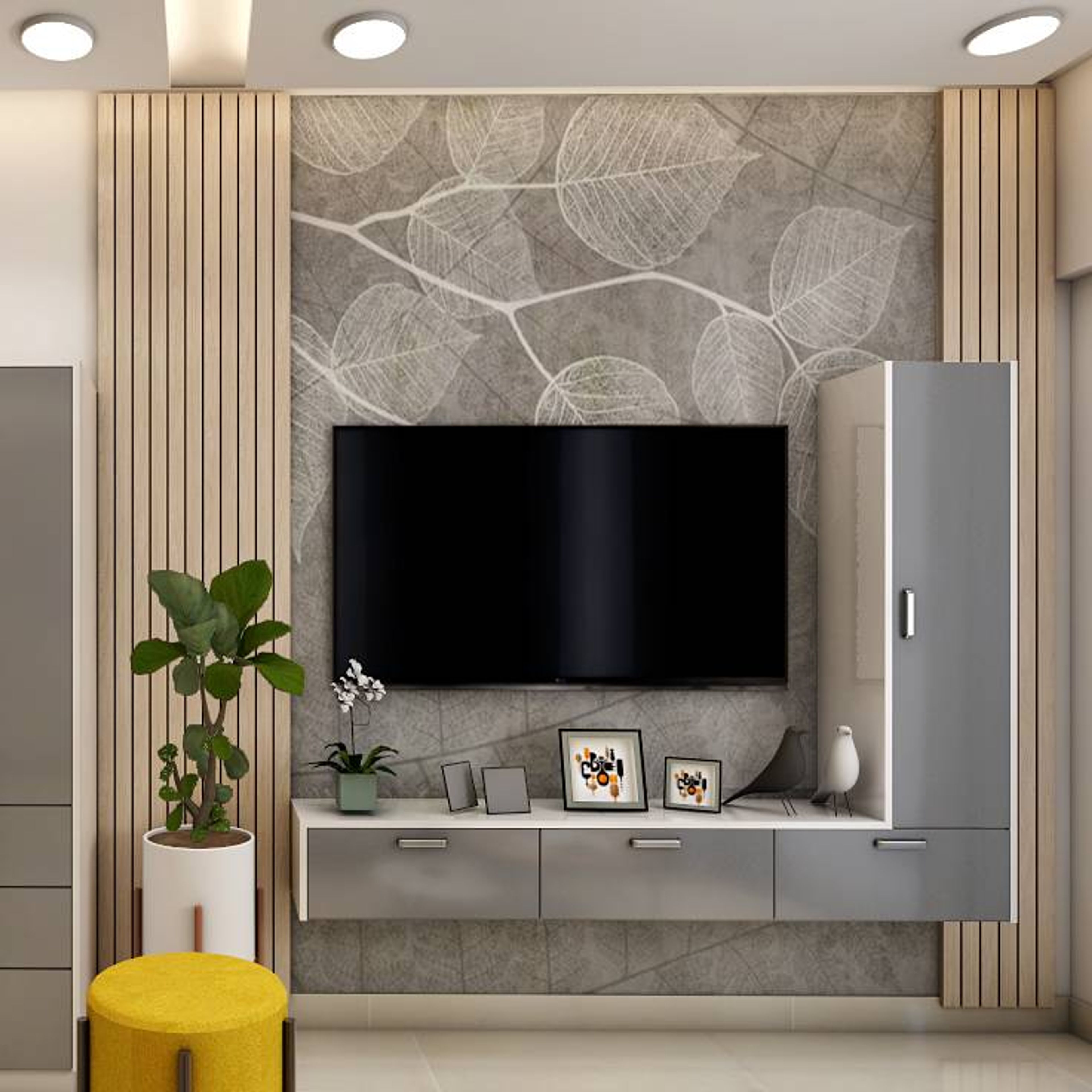 "Contemporary TV Unit-  Livspace"