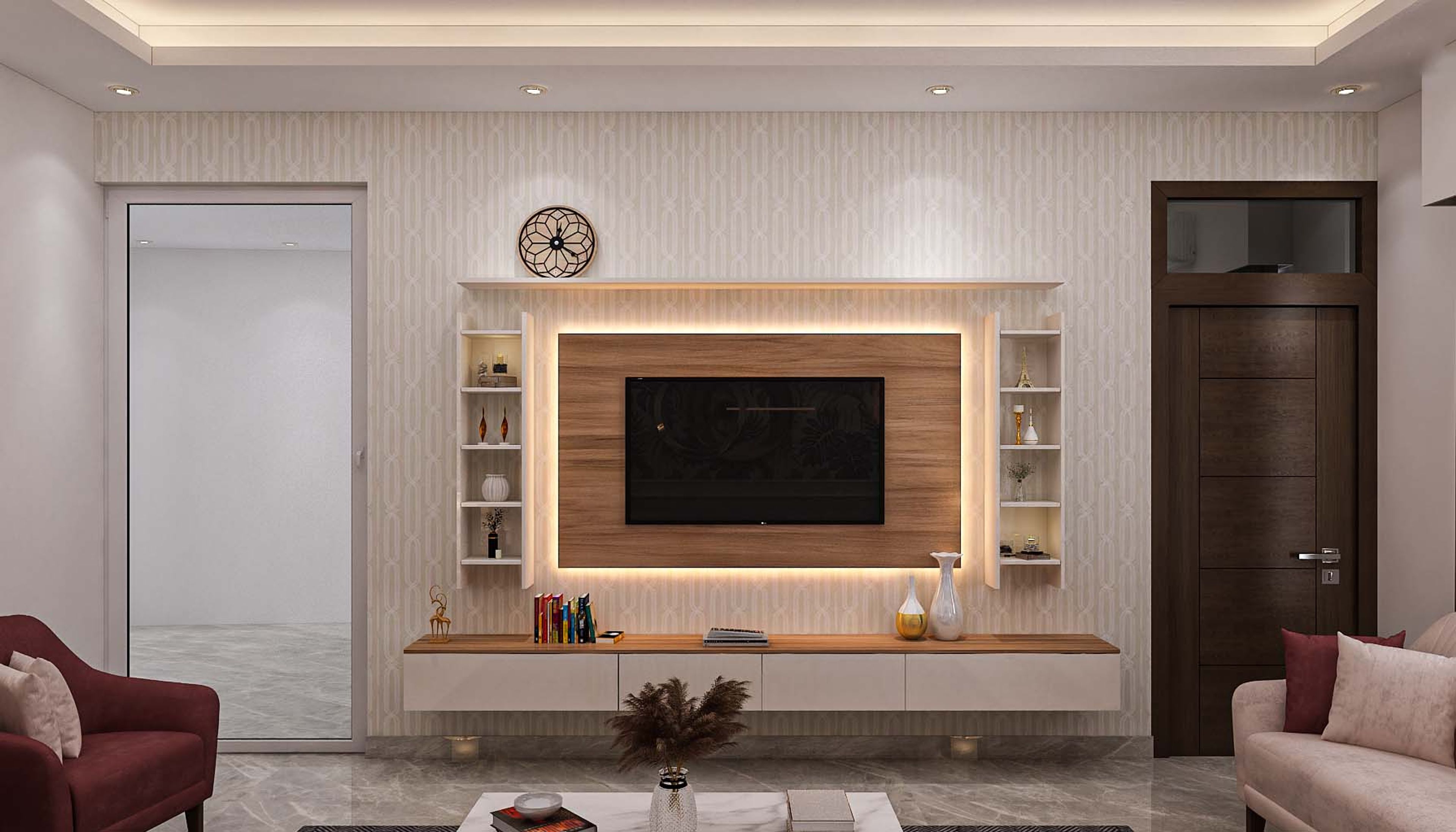 Spacious TV Unit Design - Livspace