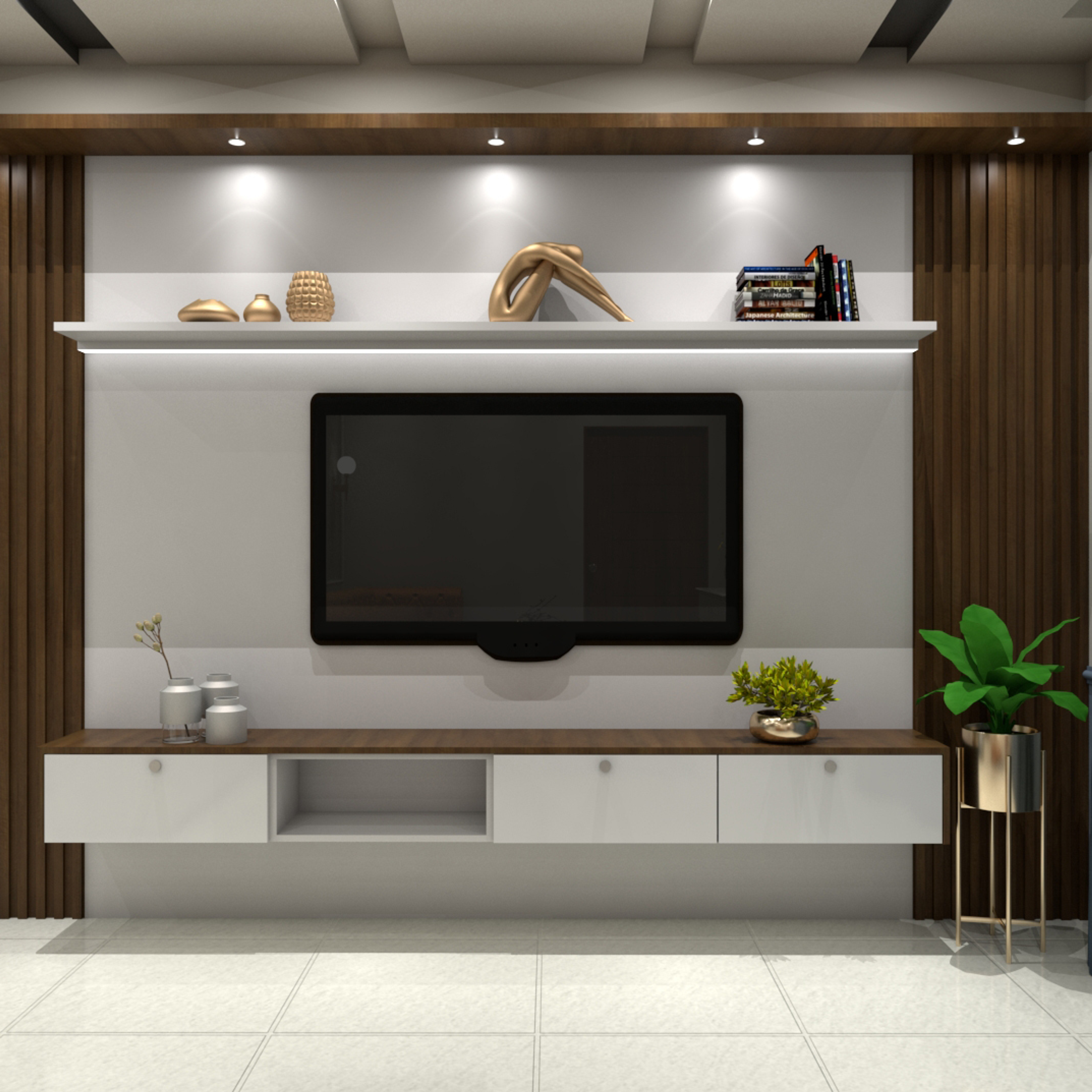 Spacious TV Unit Design - Livspace
