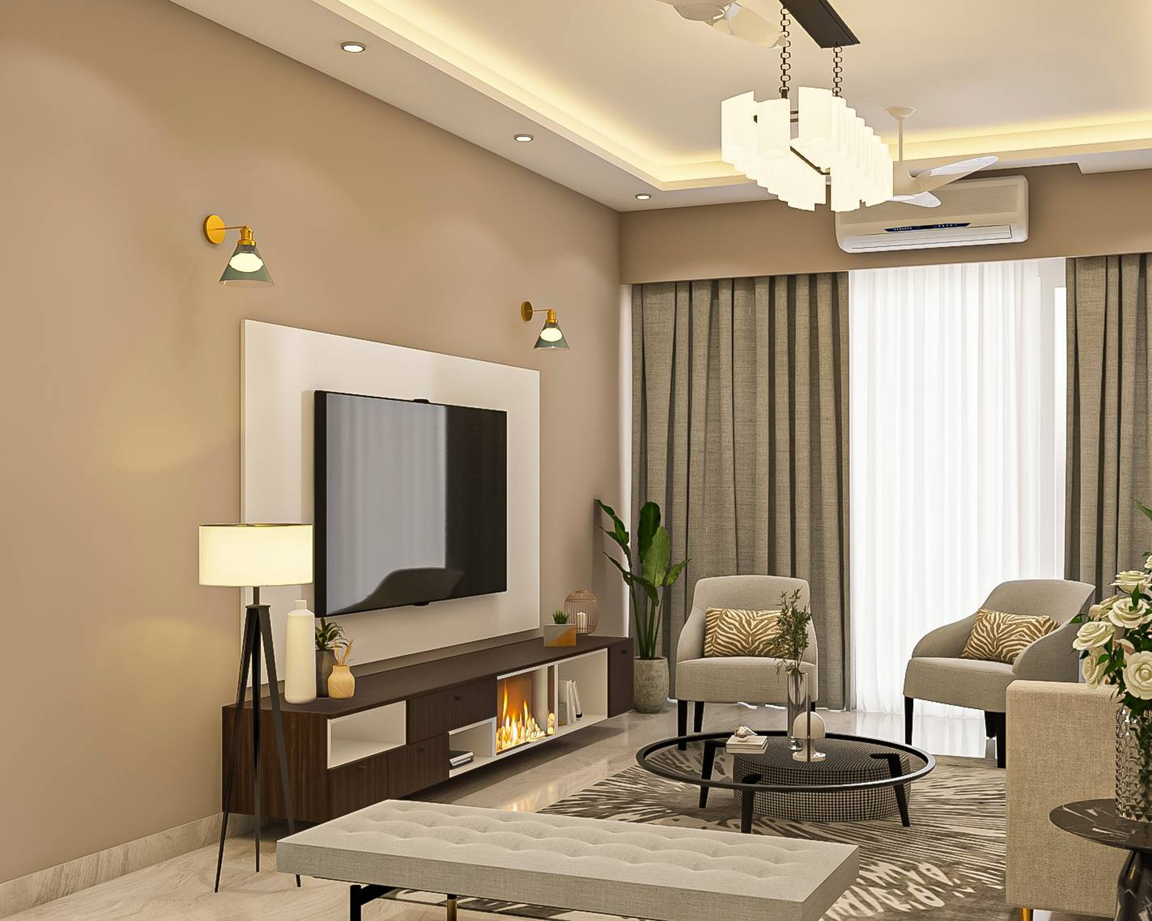 Spacious TV Unit Design - Livspace