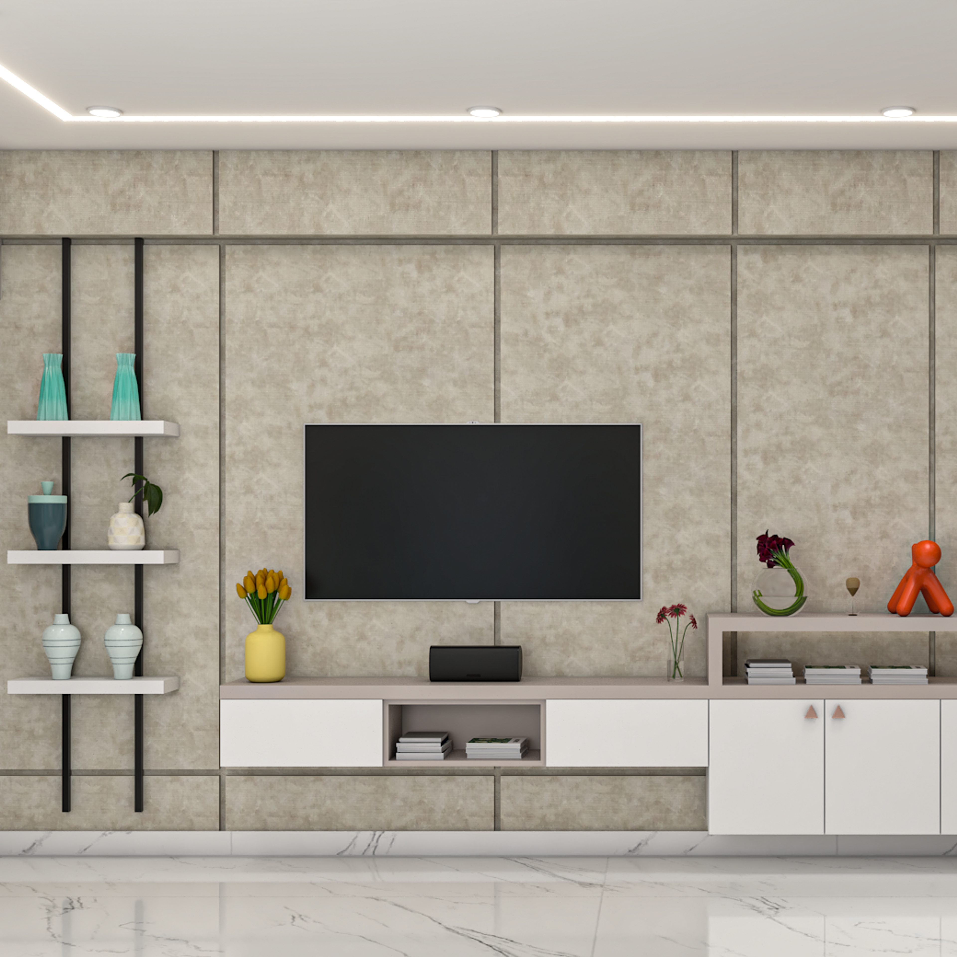 Spacious TV Unit Design - Livspace