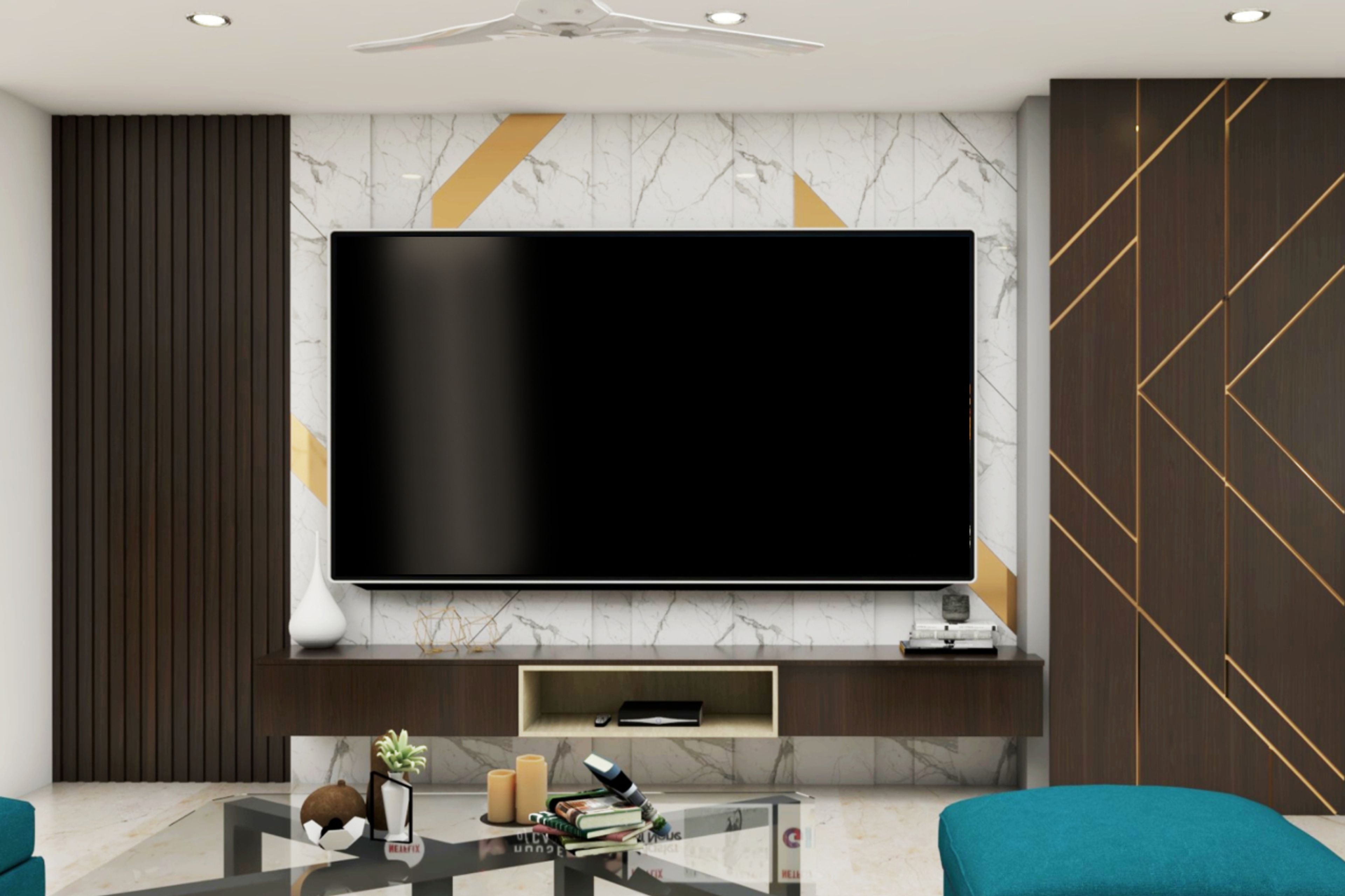 Spacious TV Unit Design - Livspace