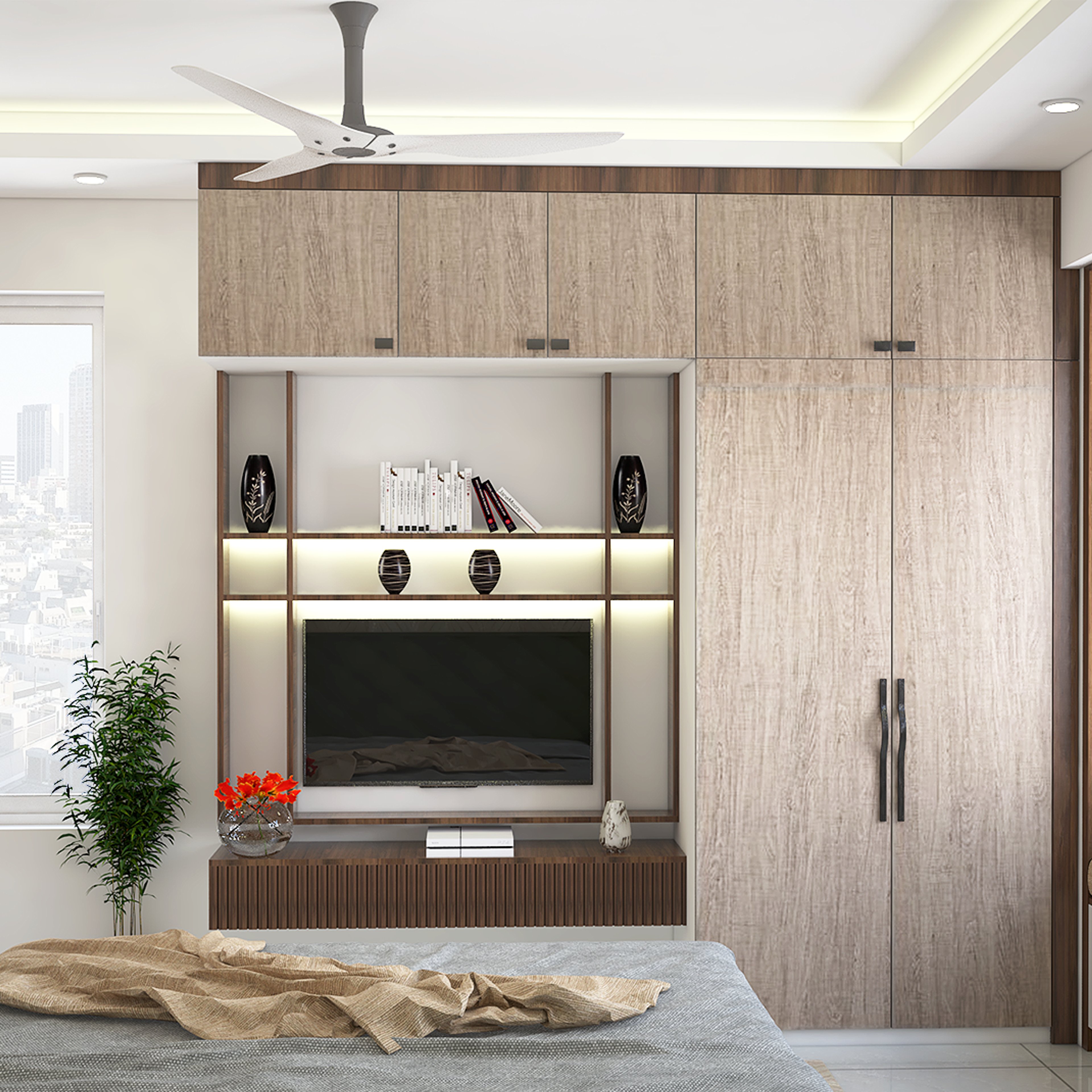 Wooden Contemporary TV Unit Design
