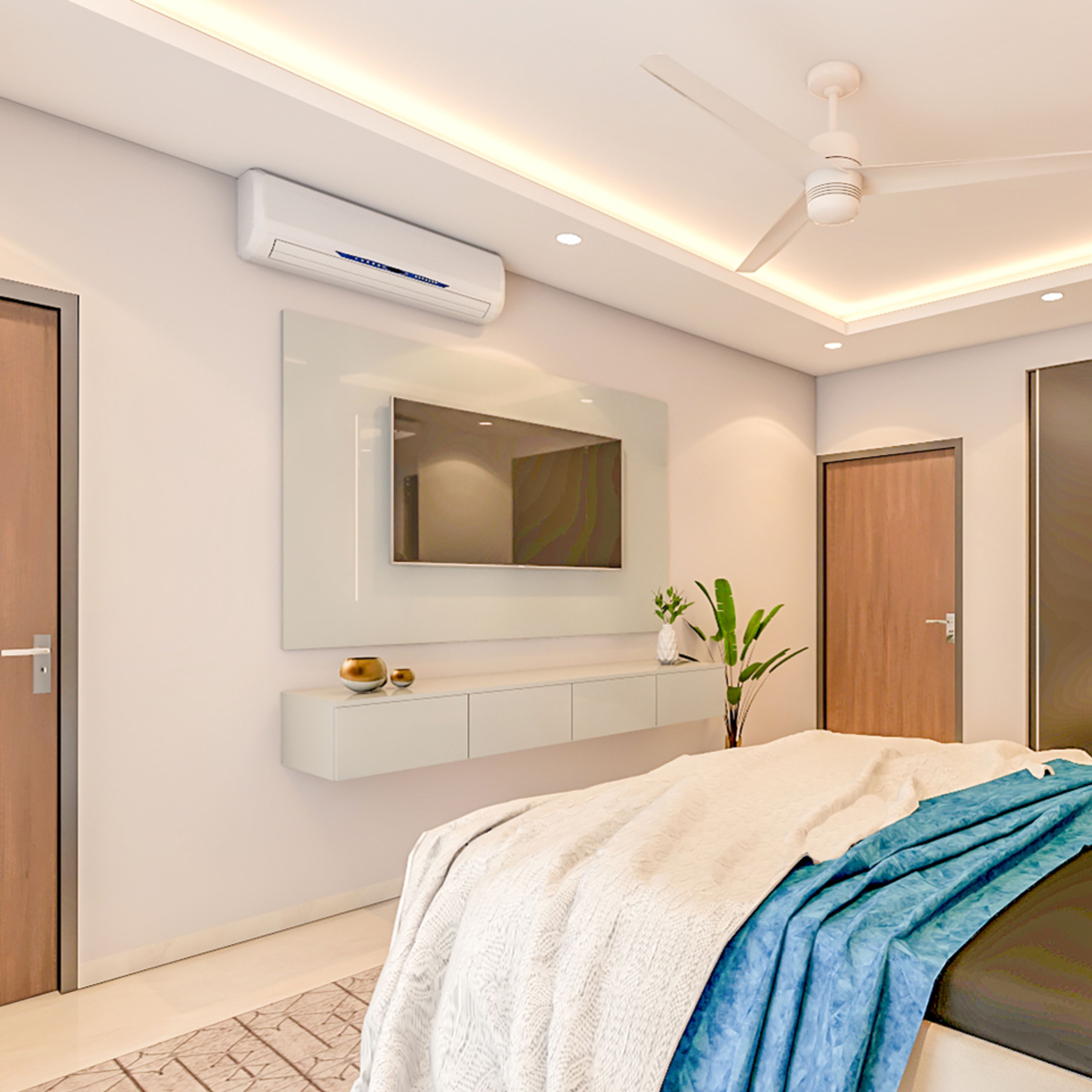 Wall-Mounted Spacious TV Unit Design