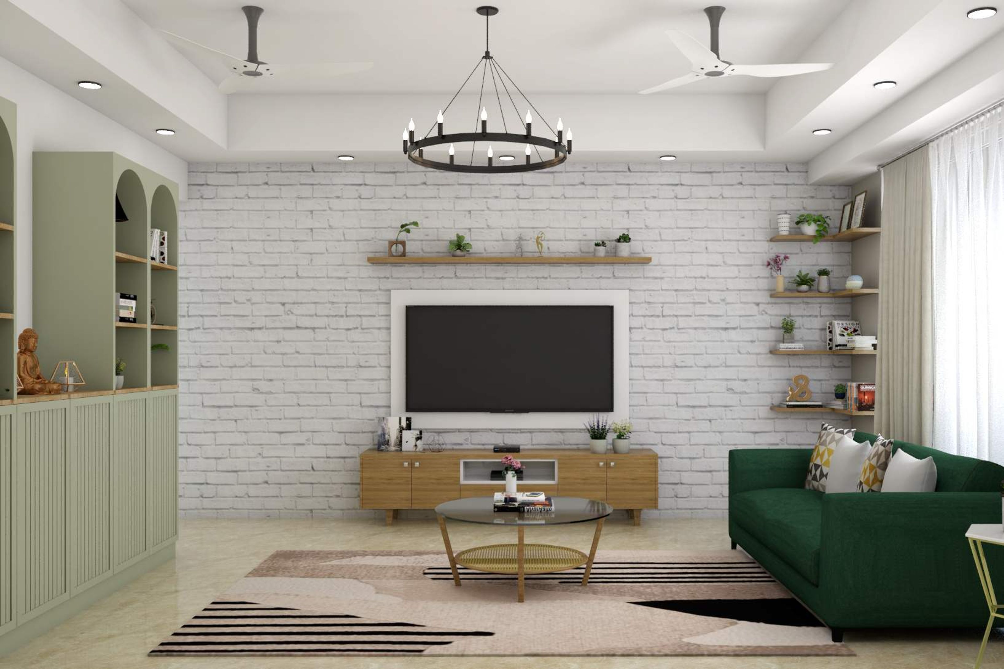 Contemporary TV Unit Design With Wall-Mounted TV Panel