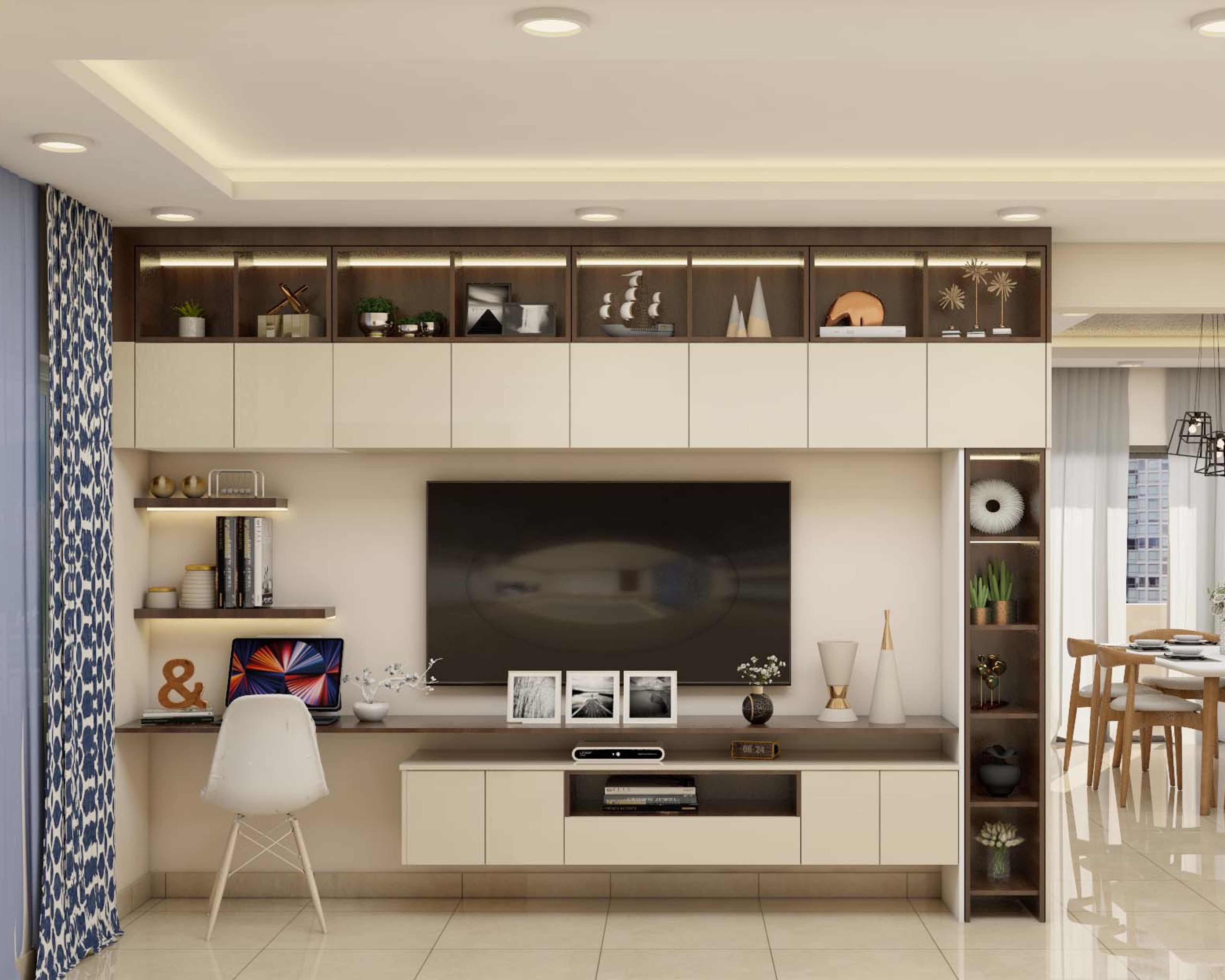 Spacious TV Unit Design - Livspace