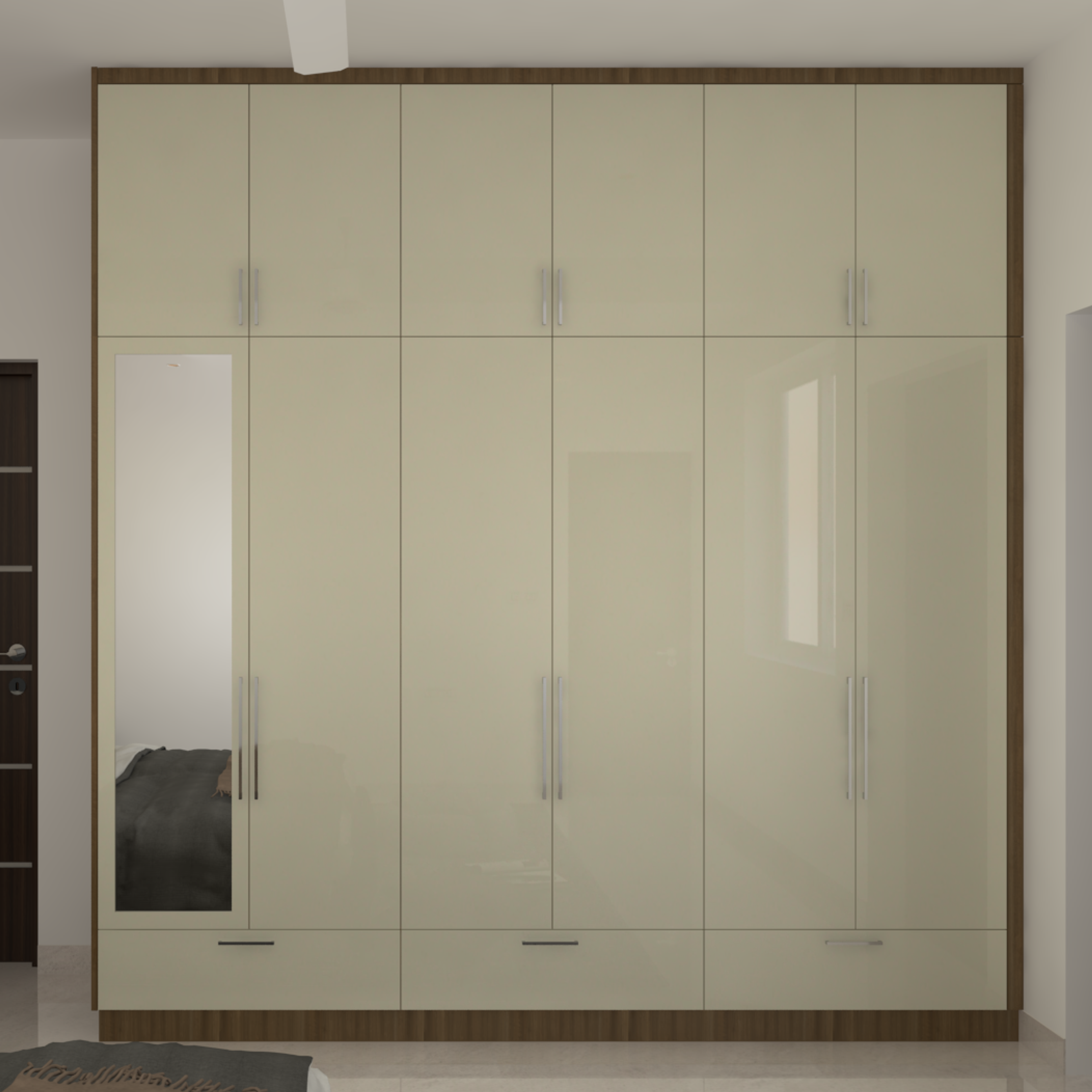 Modern Wardrobe Design With Glossy Finish