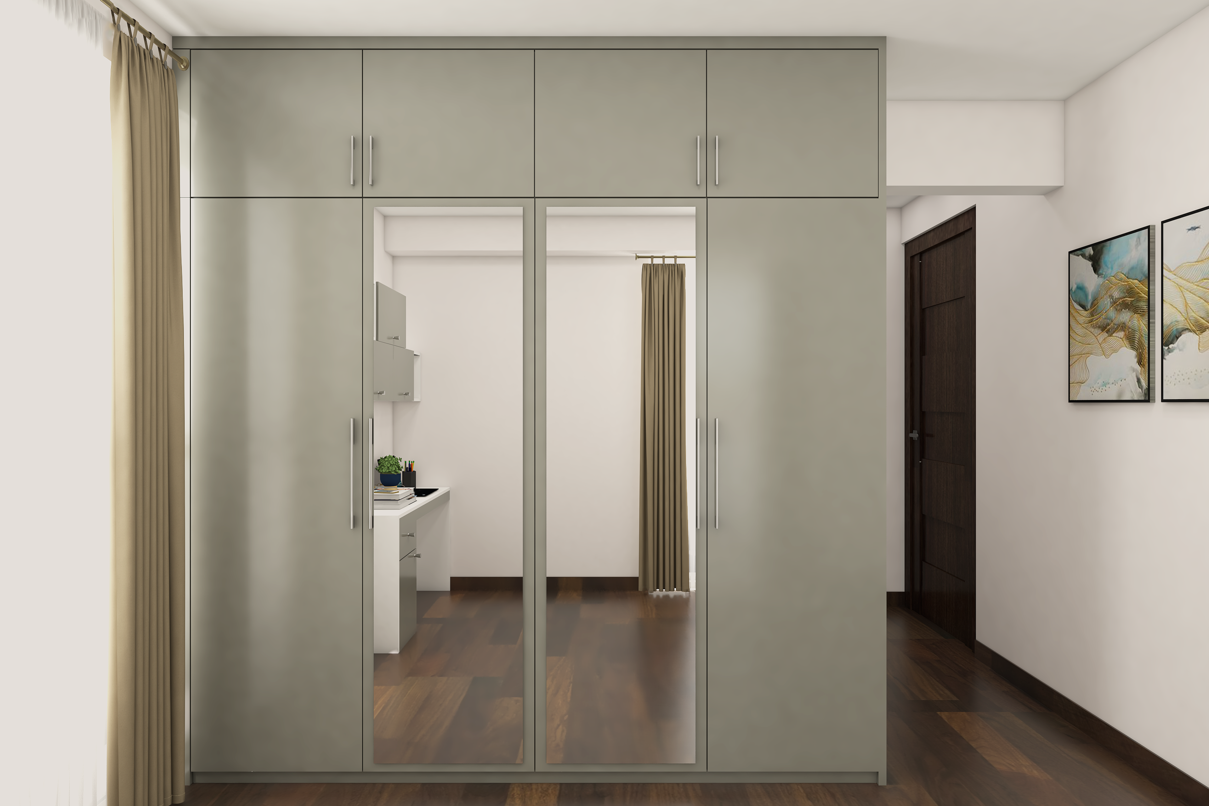 Modern Aesthetic Grey Wardrobe Design