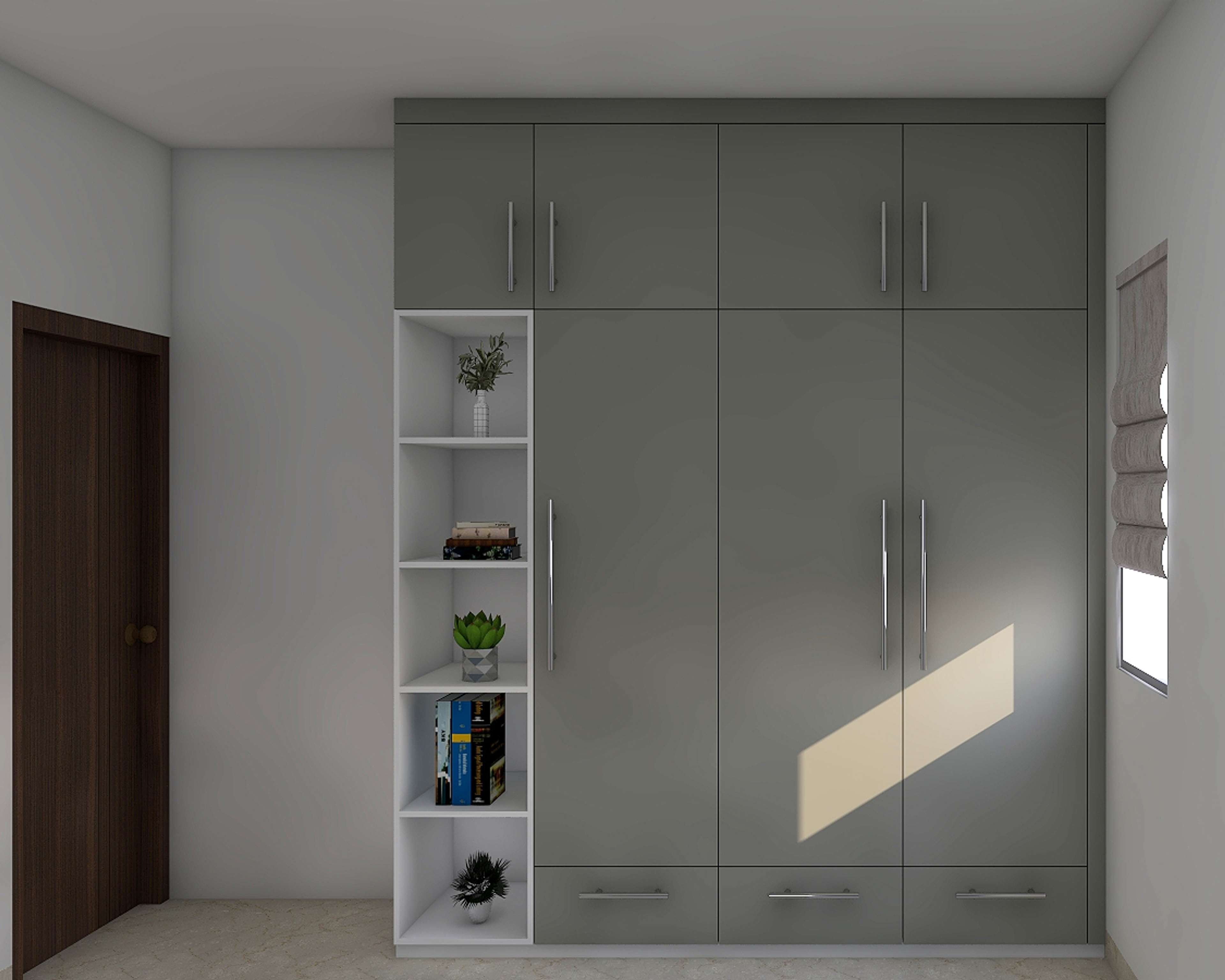 Modern Styled Compact Sized Wardrobe Design