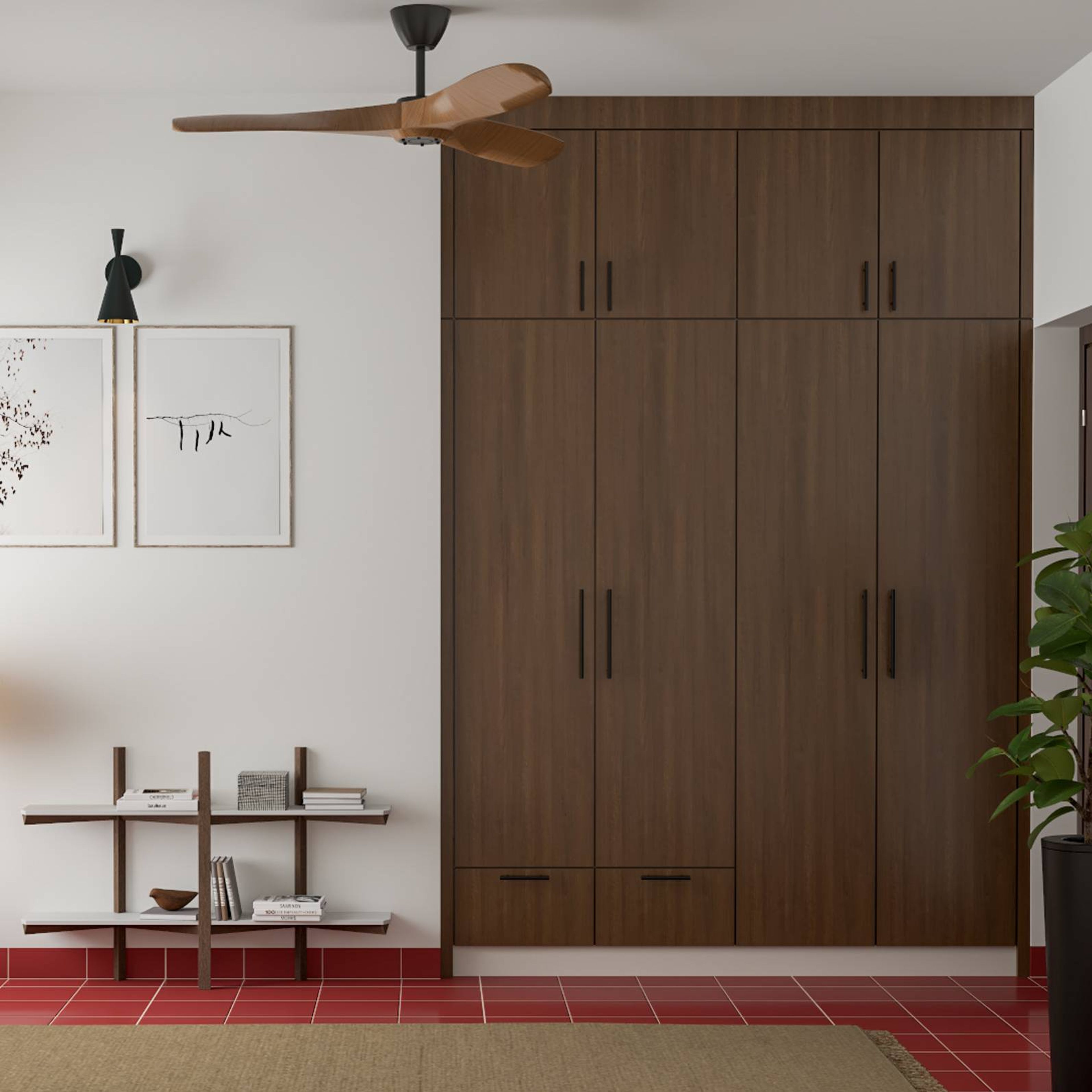 Modern Wooden Wardrobe Design With Ample Storage