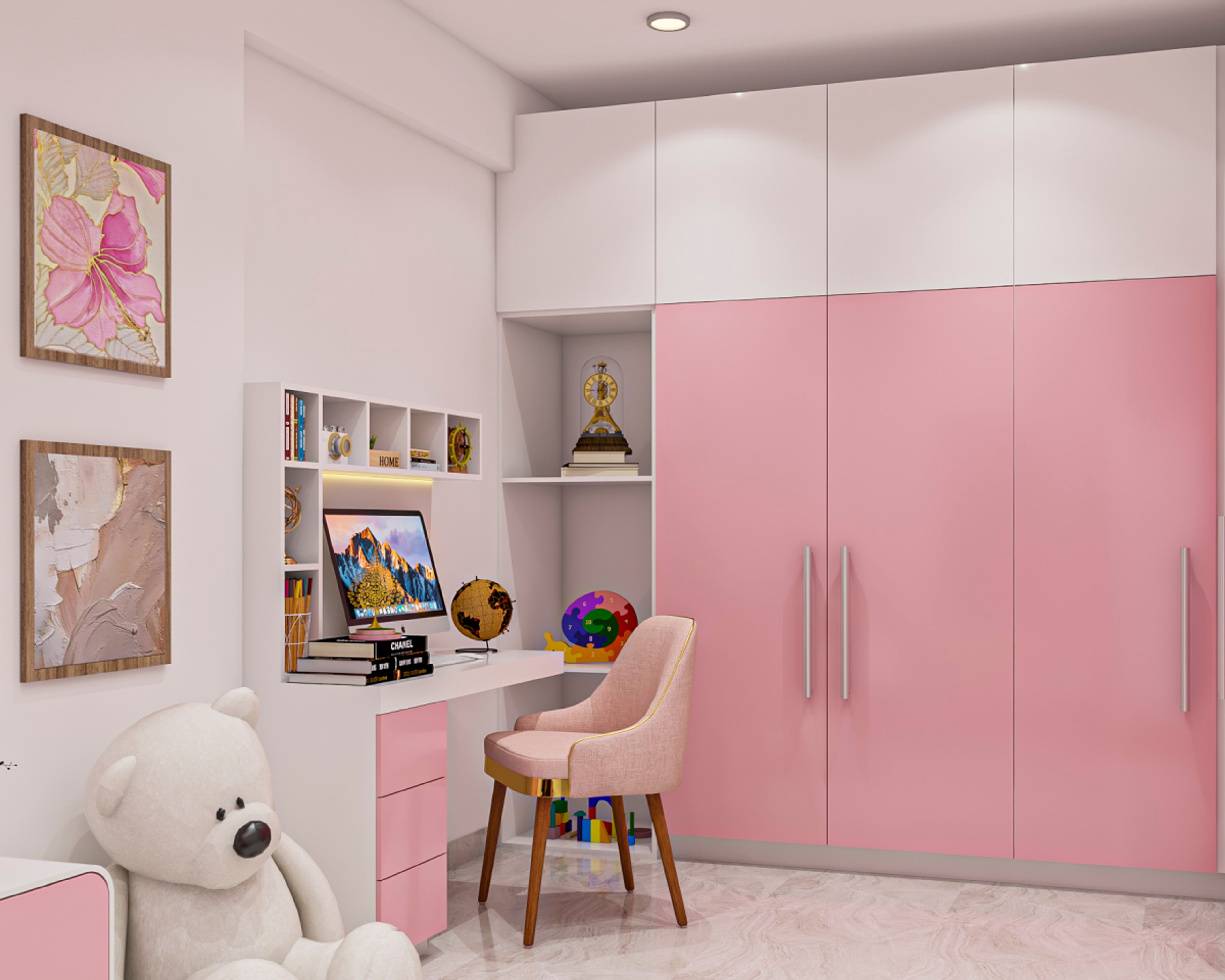 Pink Wardrobe Design - Livspace