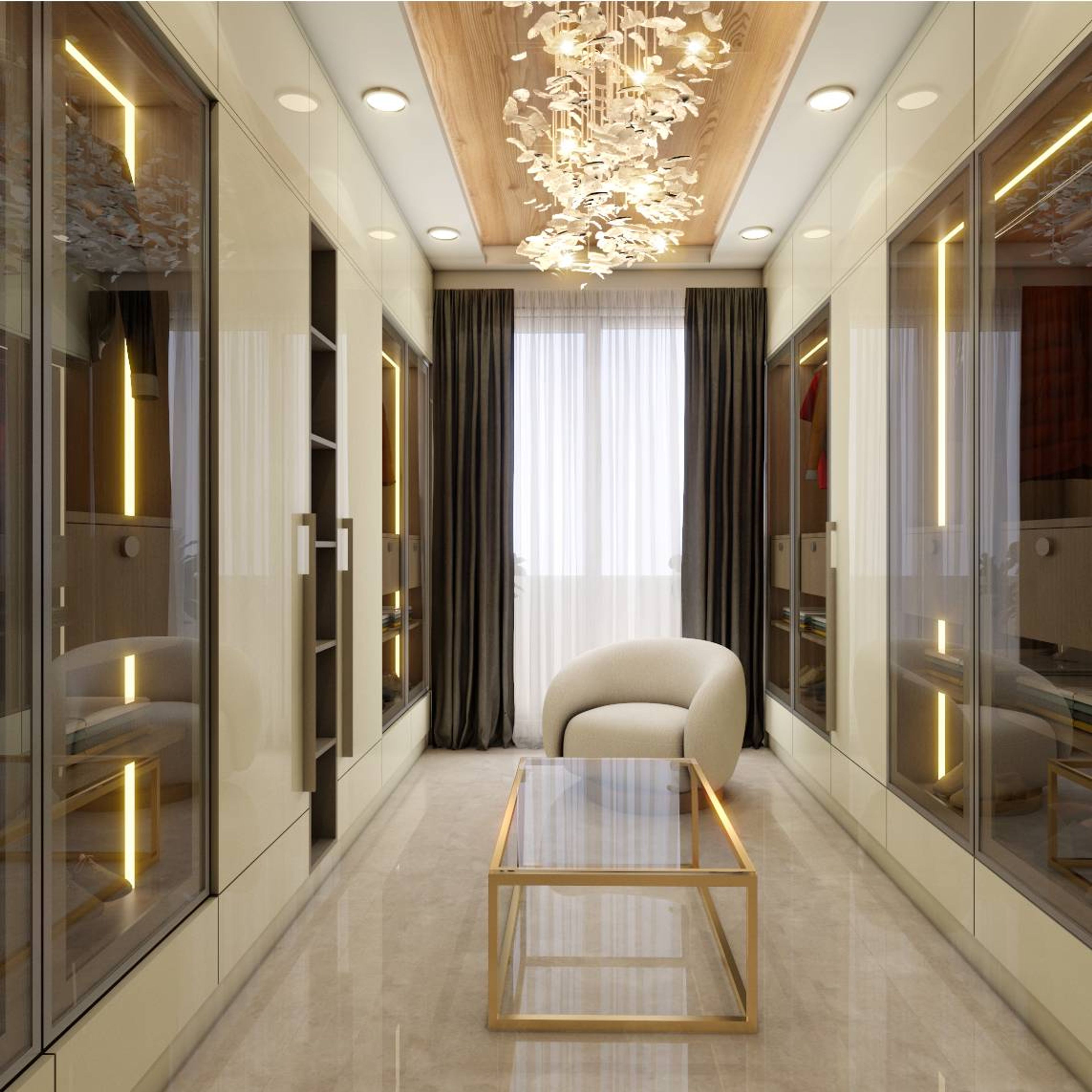 Modern Wardrobe Design With Tinted Glass