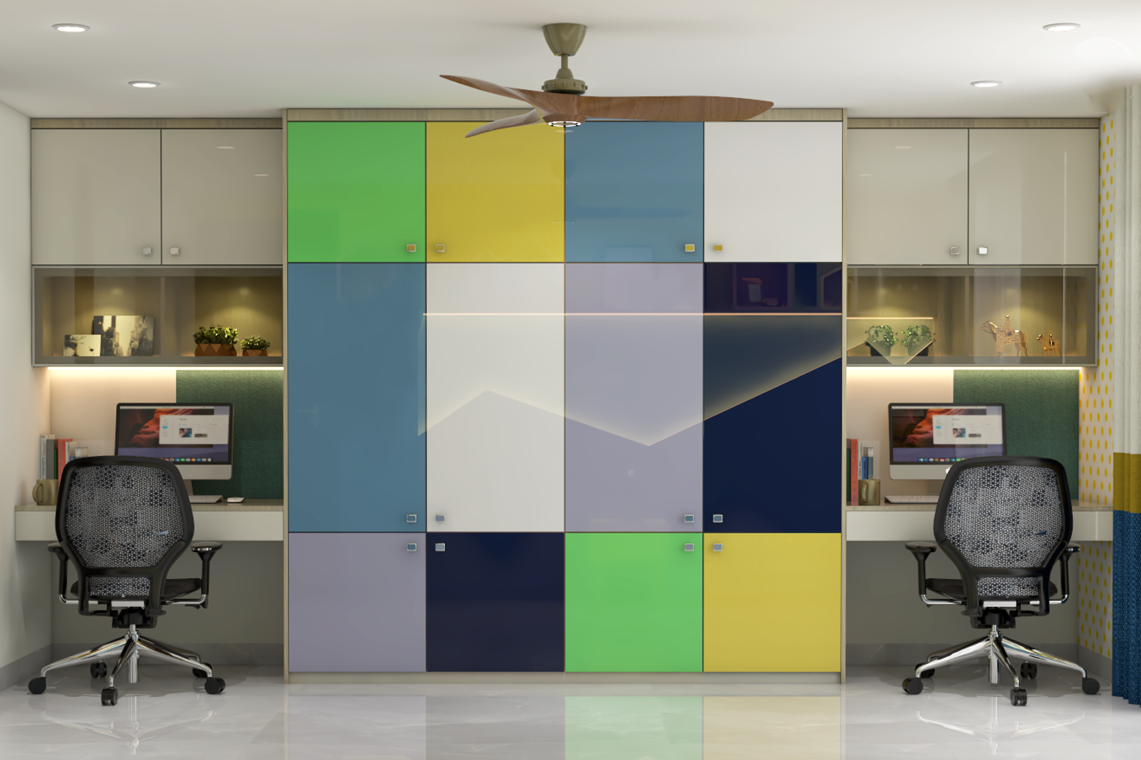 Contemporary Colourful Wardrobe - Livspace