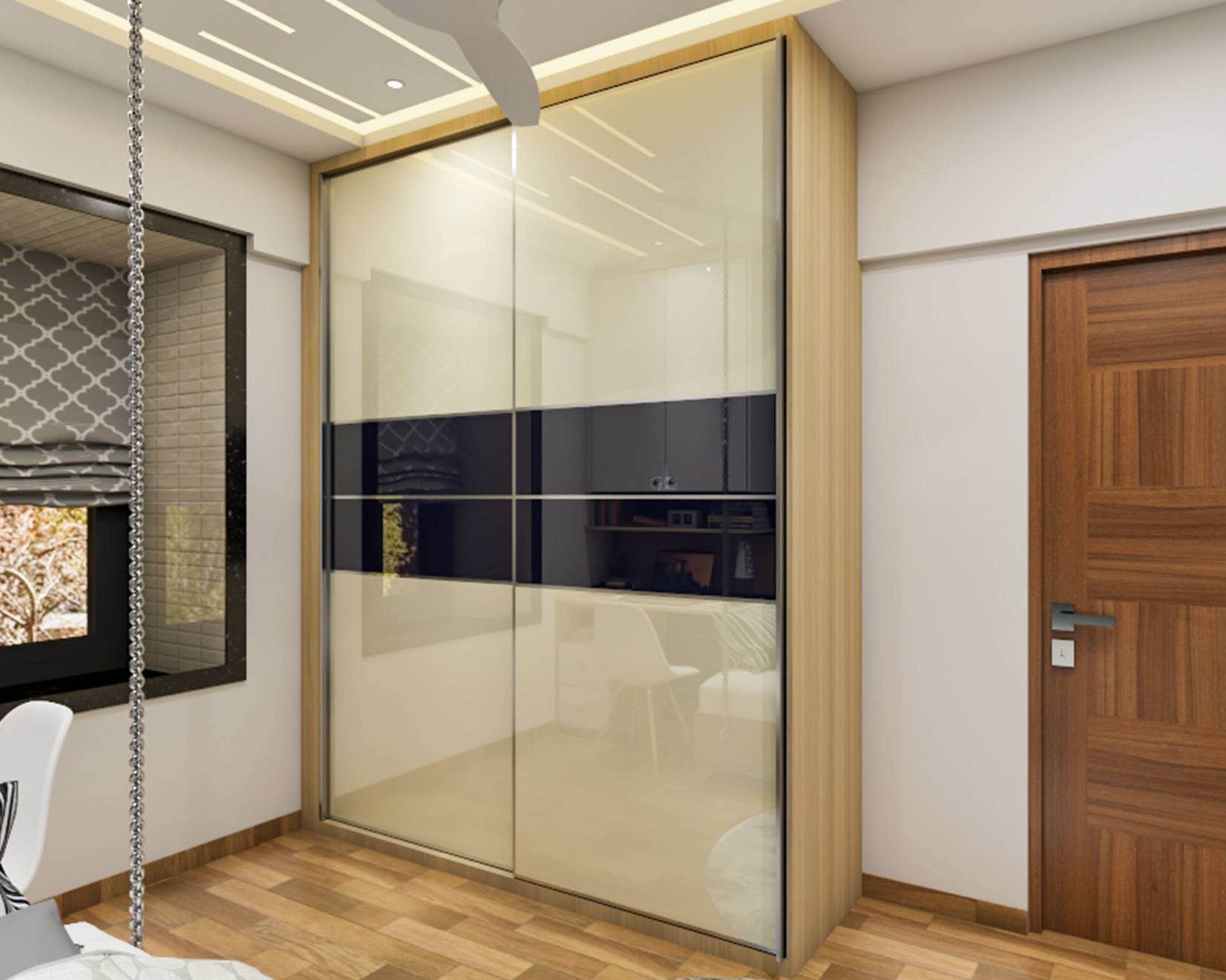 Modern Wardrobe Design with Creamy White Shutters