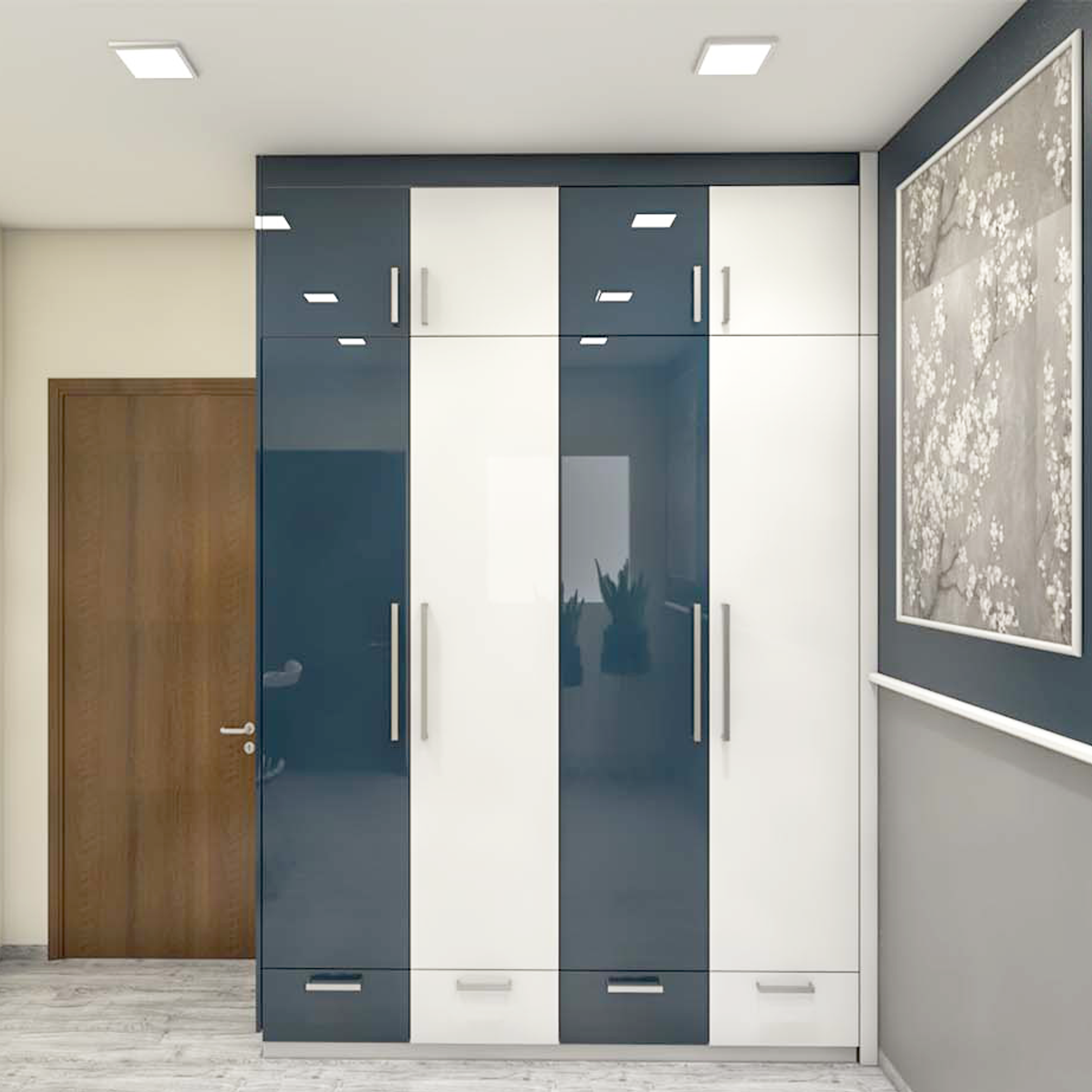Blue and White Modern Wardrobe Design