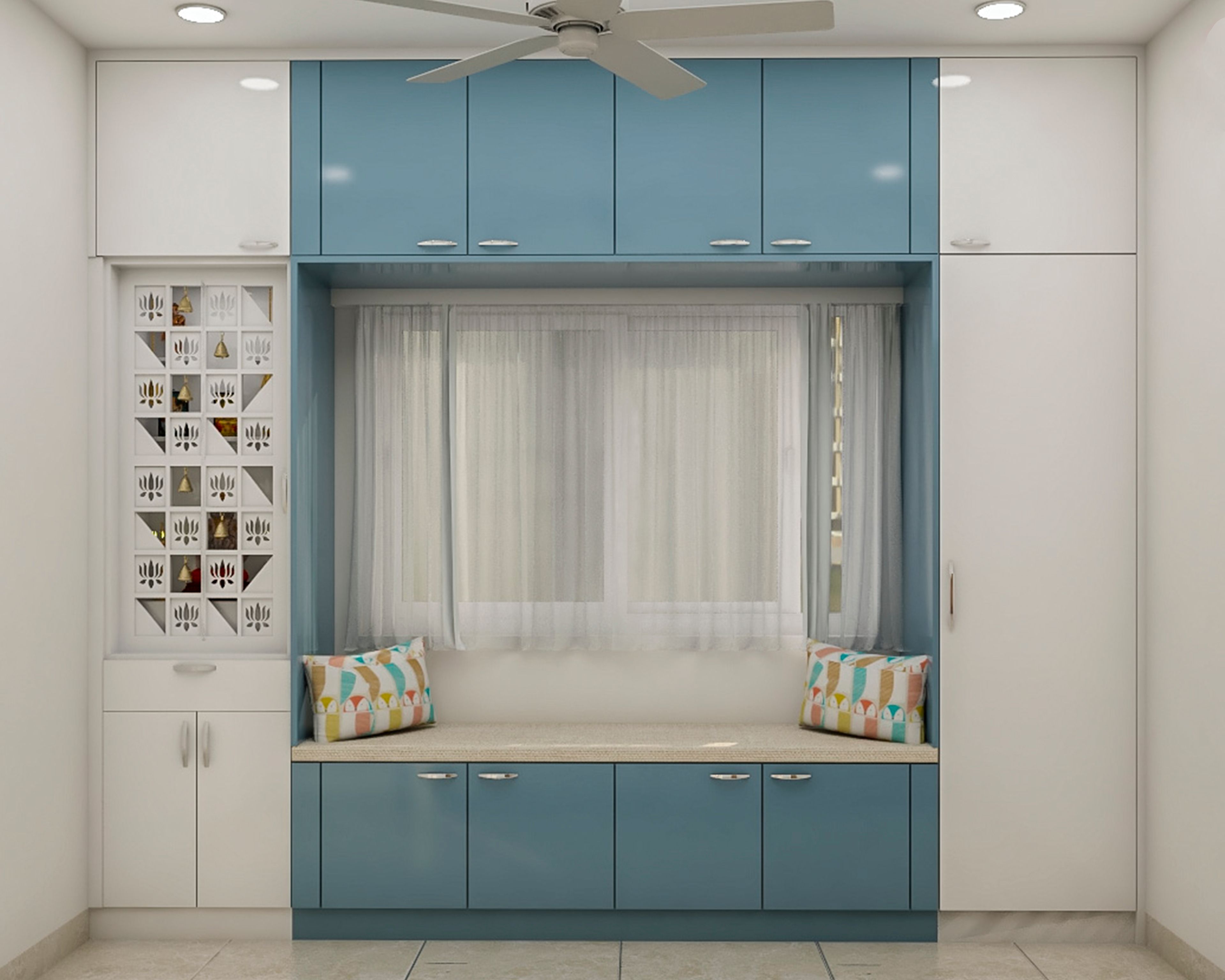 Blue And White Themed Modern Wardrobe Design Ideas