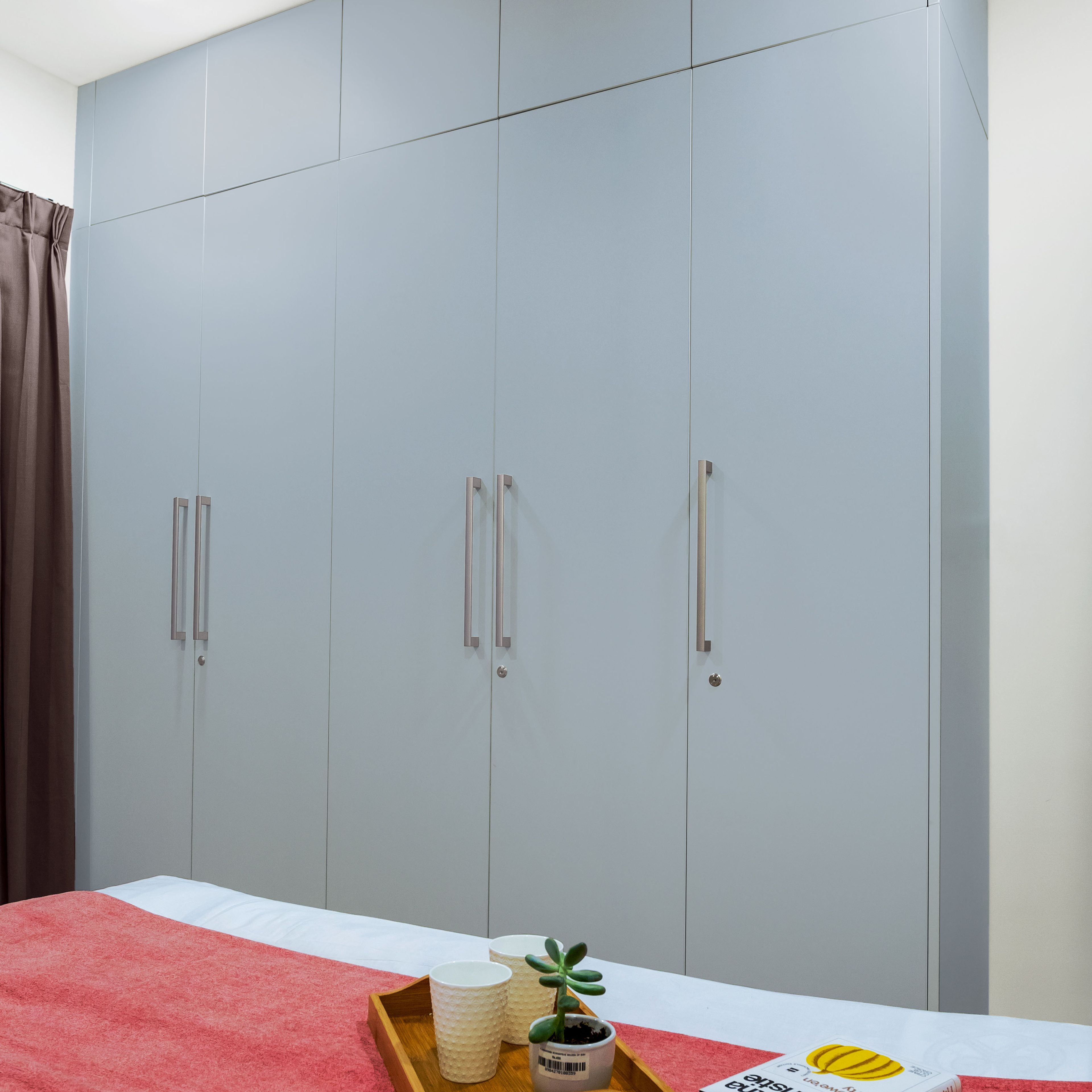 5-door swing wardrobe design in grey - Livspace