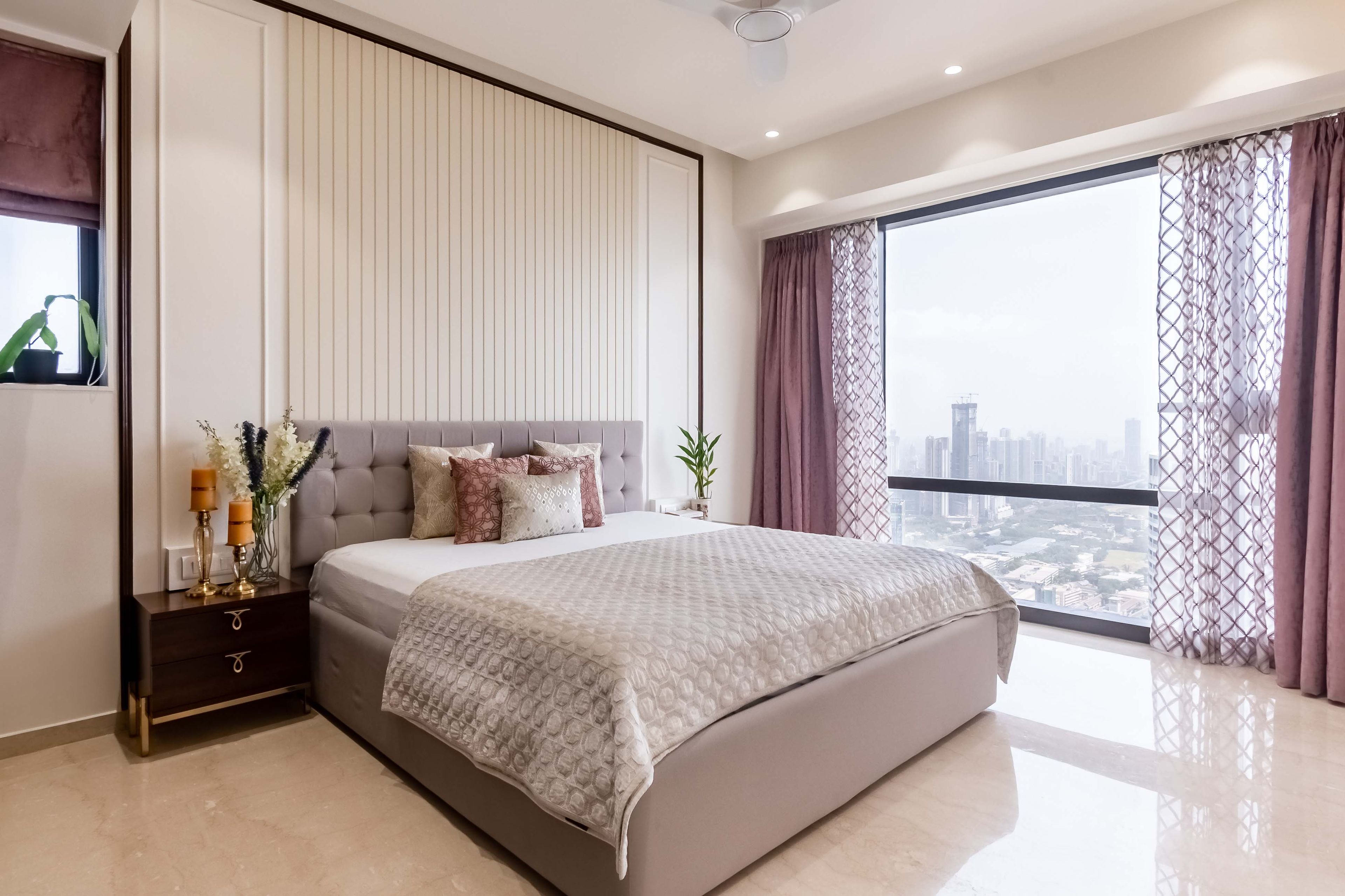 Minimal 3-BHK Flat In Mumbai With 8-Seater Wood And Beige Dining Room Design