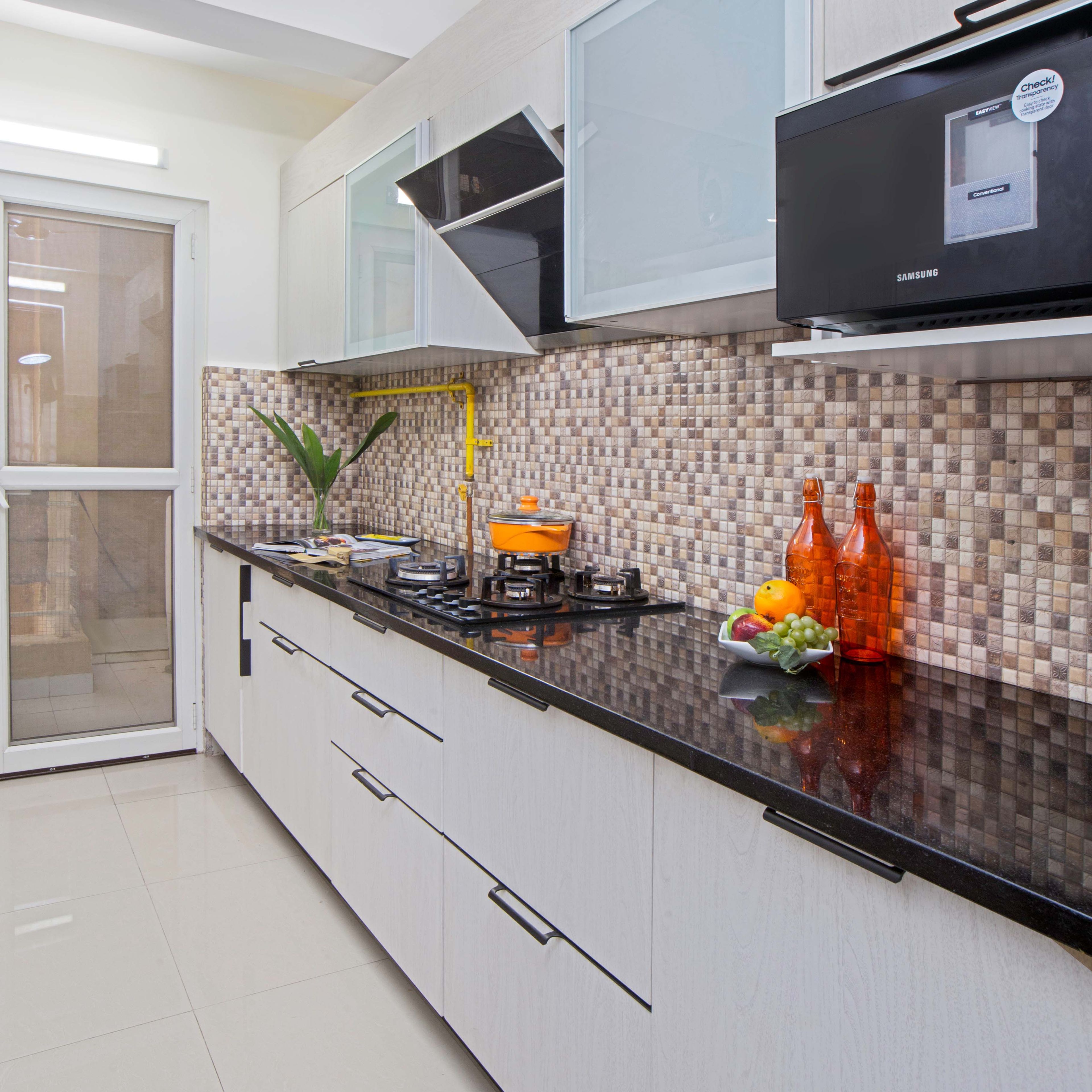 Modern Open Kitchen Design with Oak Endgrain Delight Cabinets