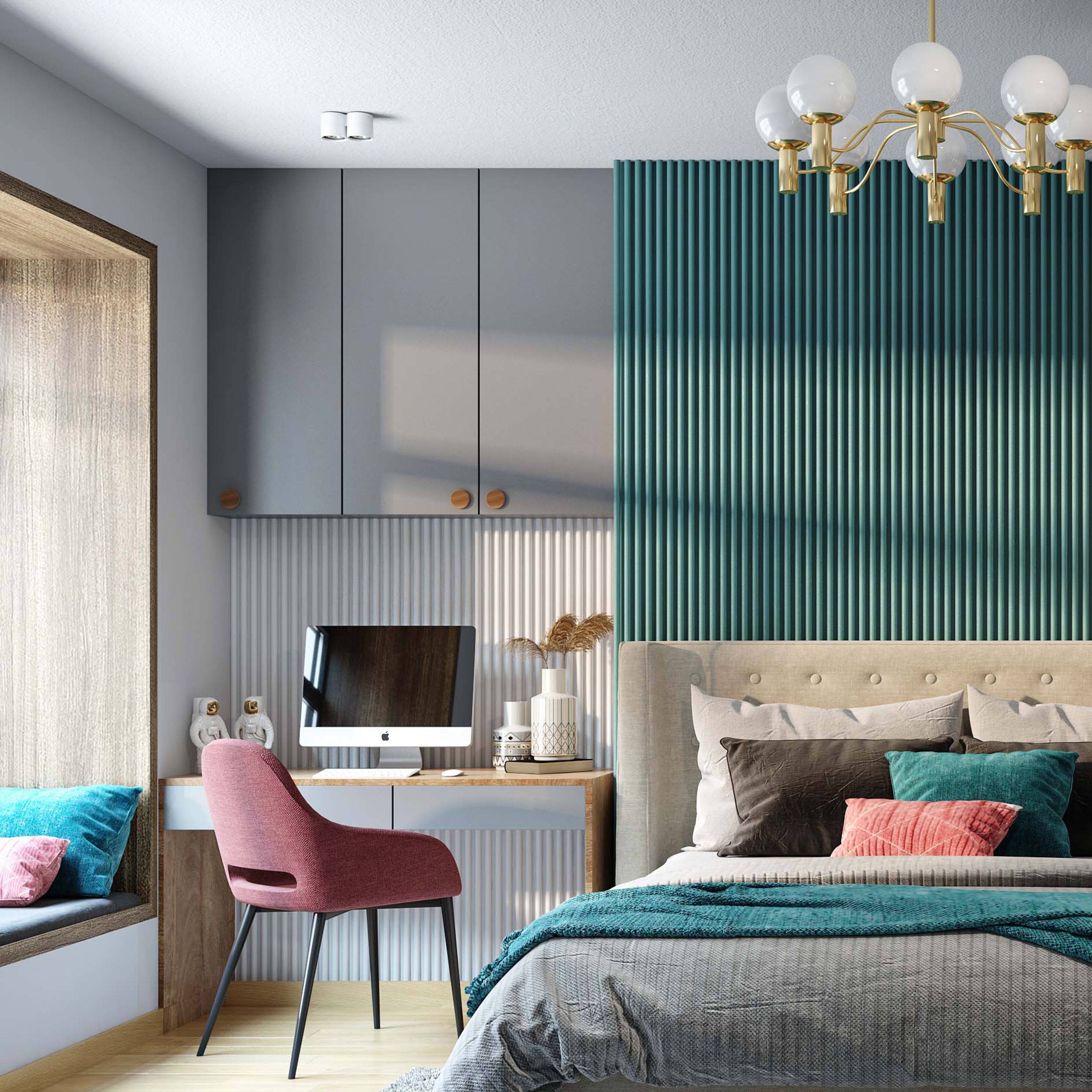 3x5 Ft Dove Grey Contemporary Study Room Design - Livspace