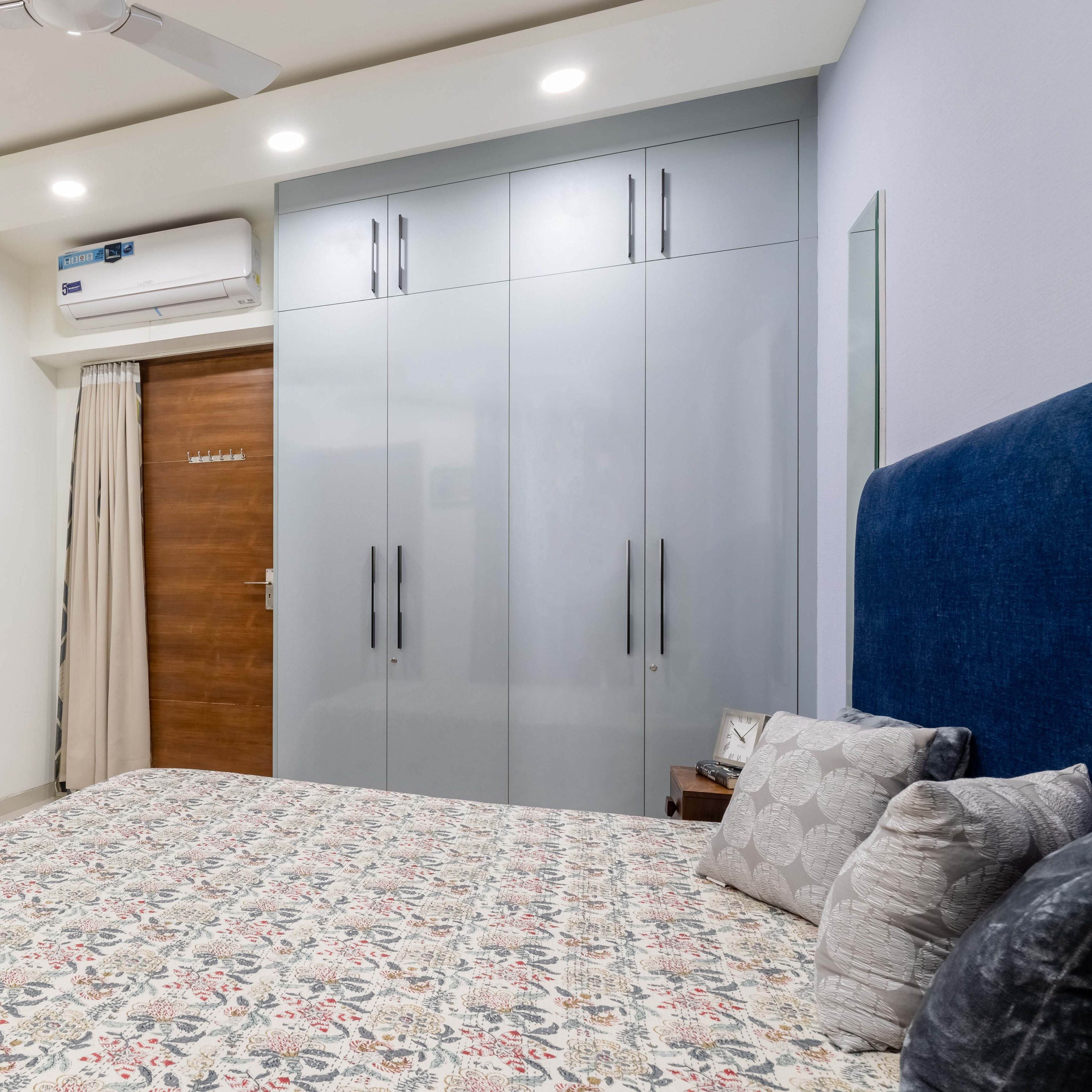 Modern Silver Frost Glossy and Loft Wardrobe Design