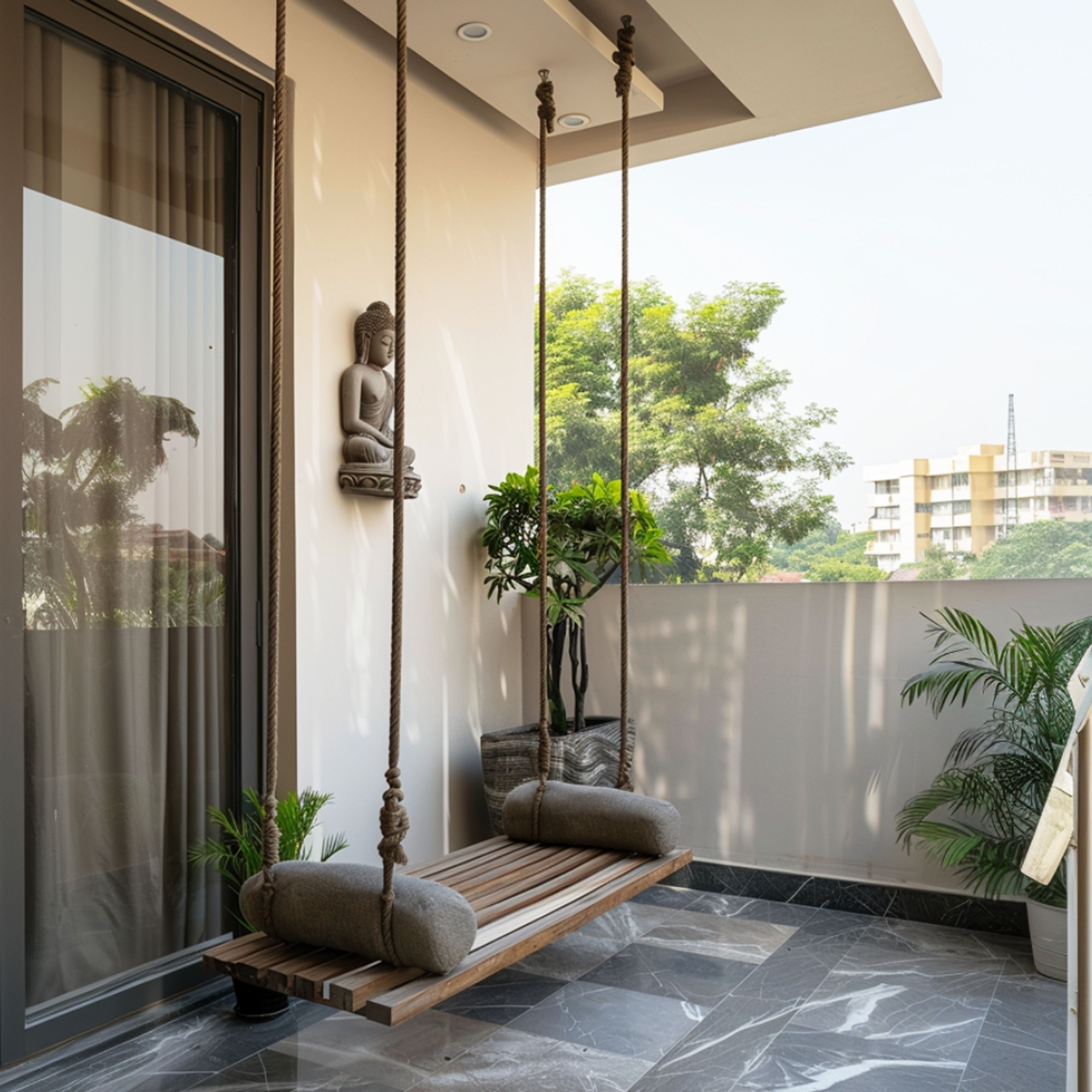 Tropical Hanging Swing Balcony Design