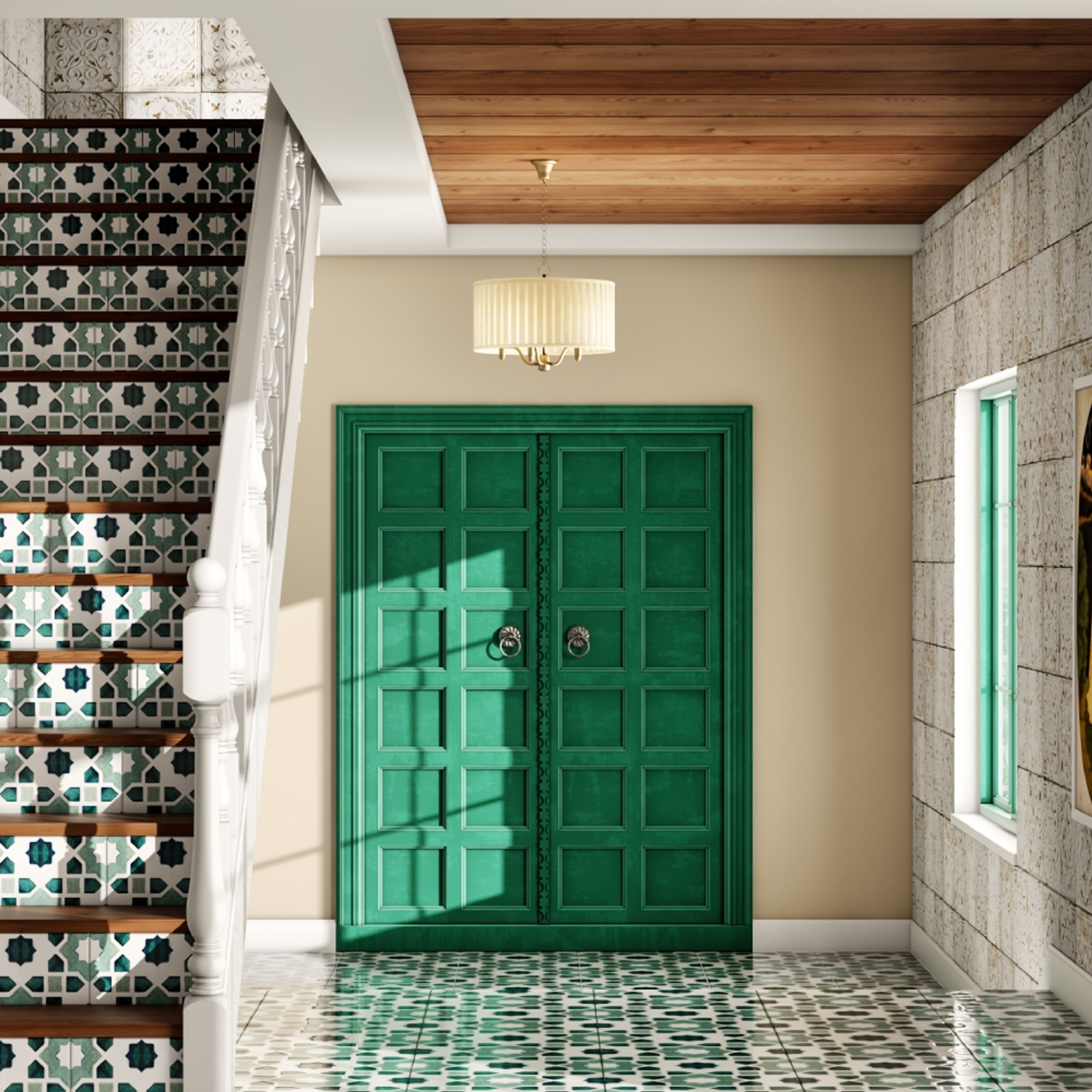 Traditional Swing Double Door Design for Entrances