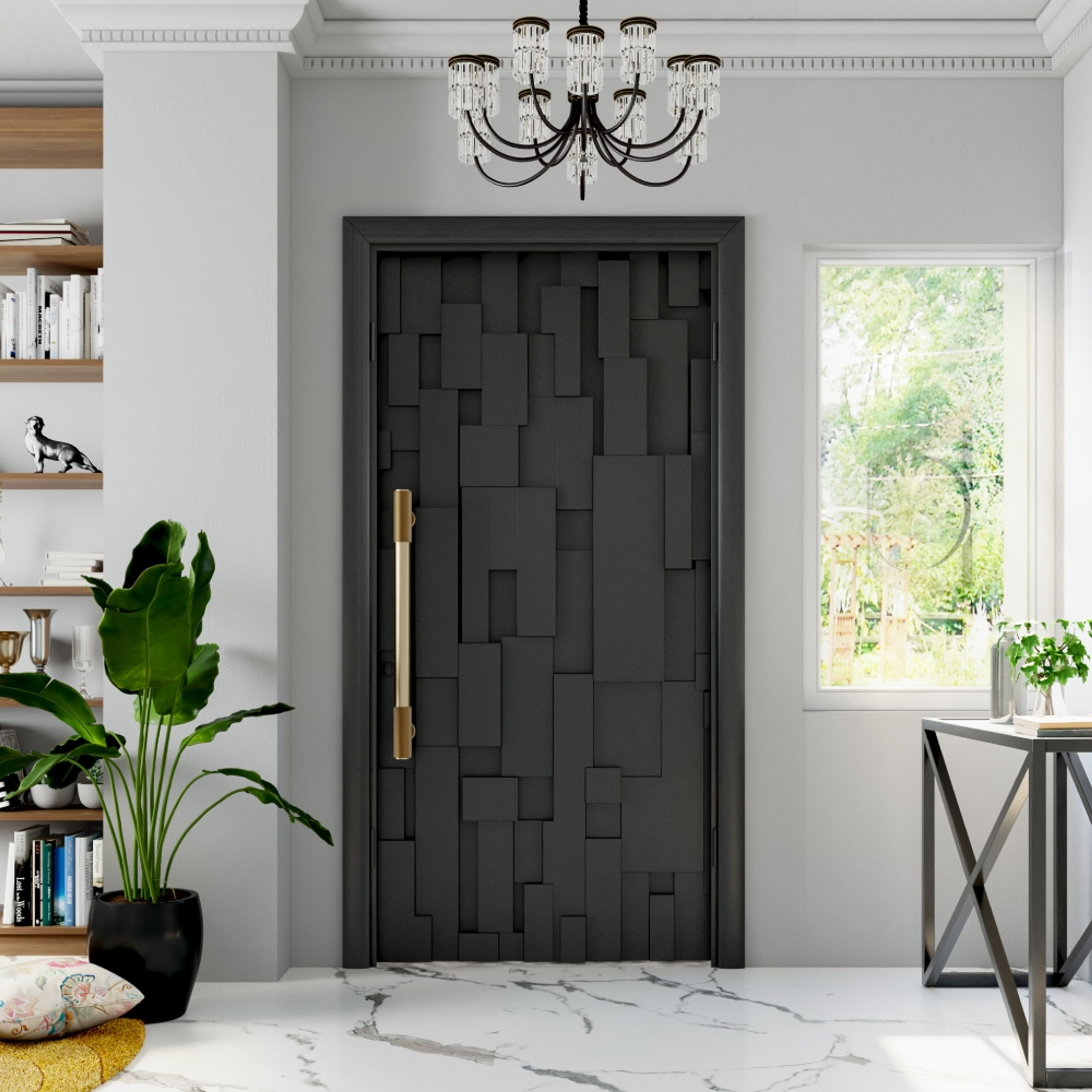 Modern Swing Single Door Design with Matte Finish