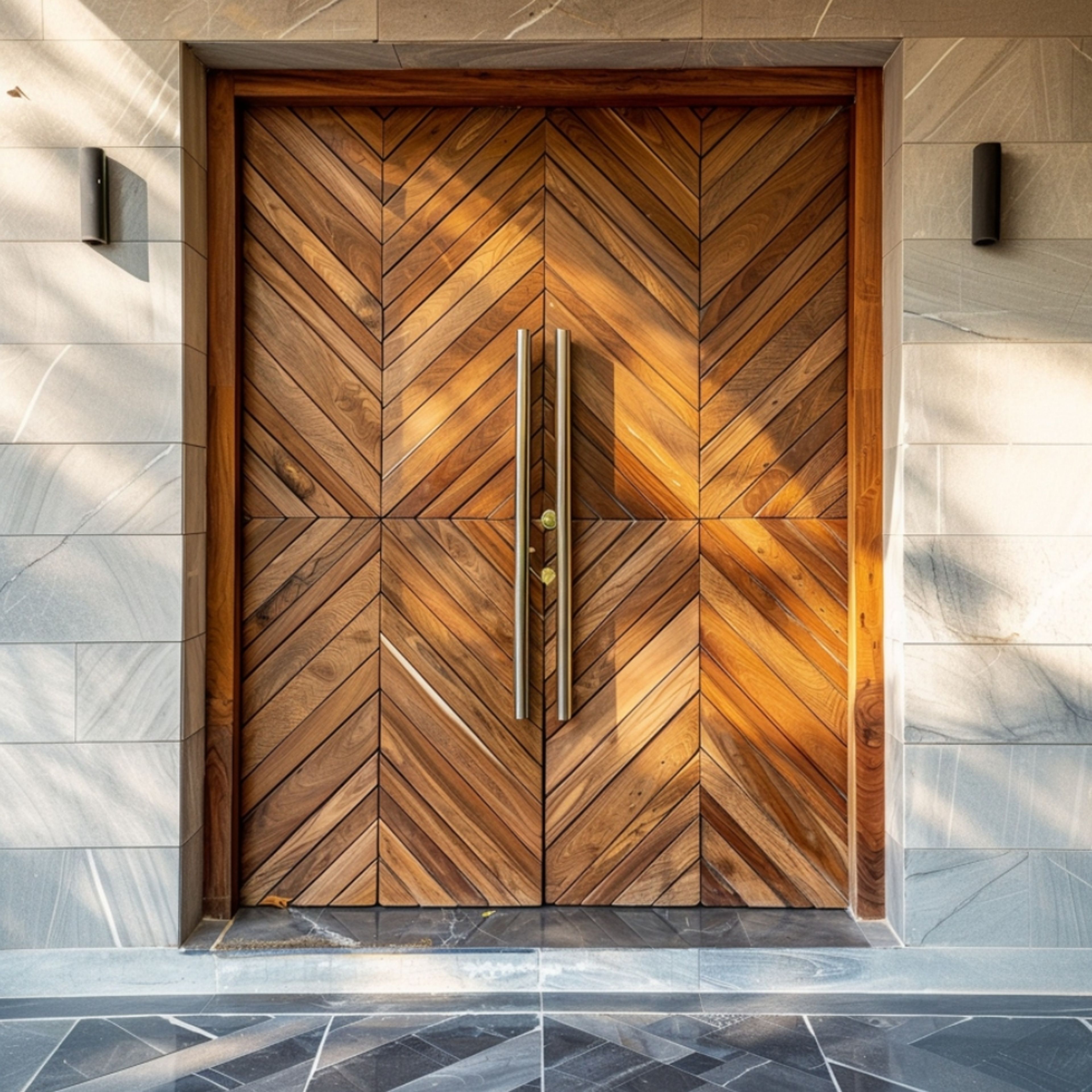 Classic Mid Century Modern Double Door Design in Matte Finish