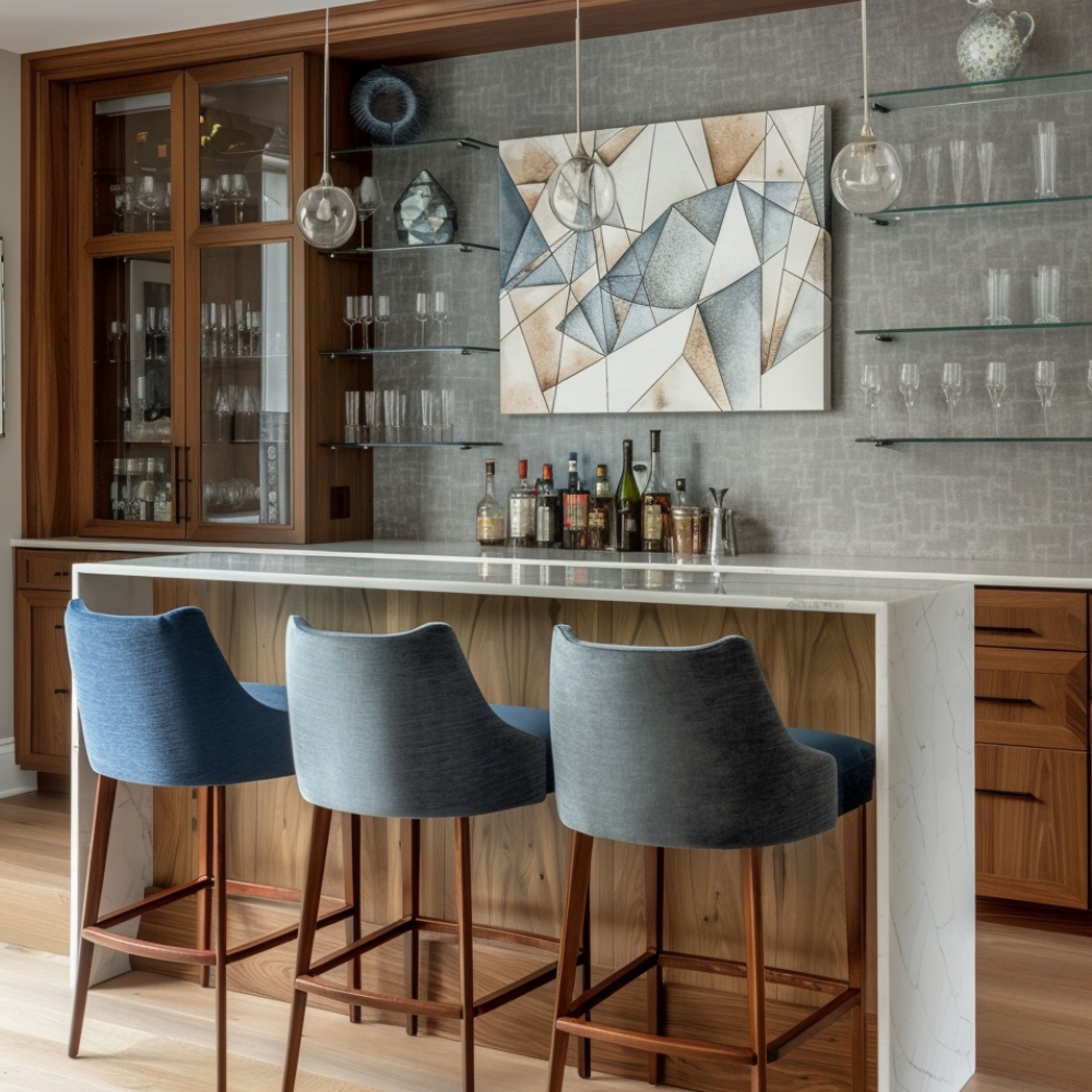 Contemporary Home Bar Design of Tahiti Samoa Teak