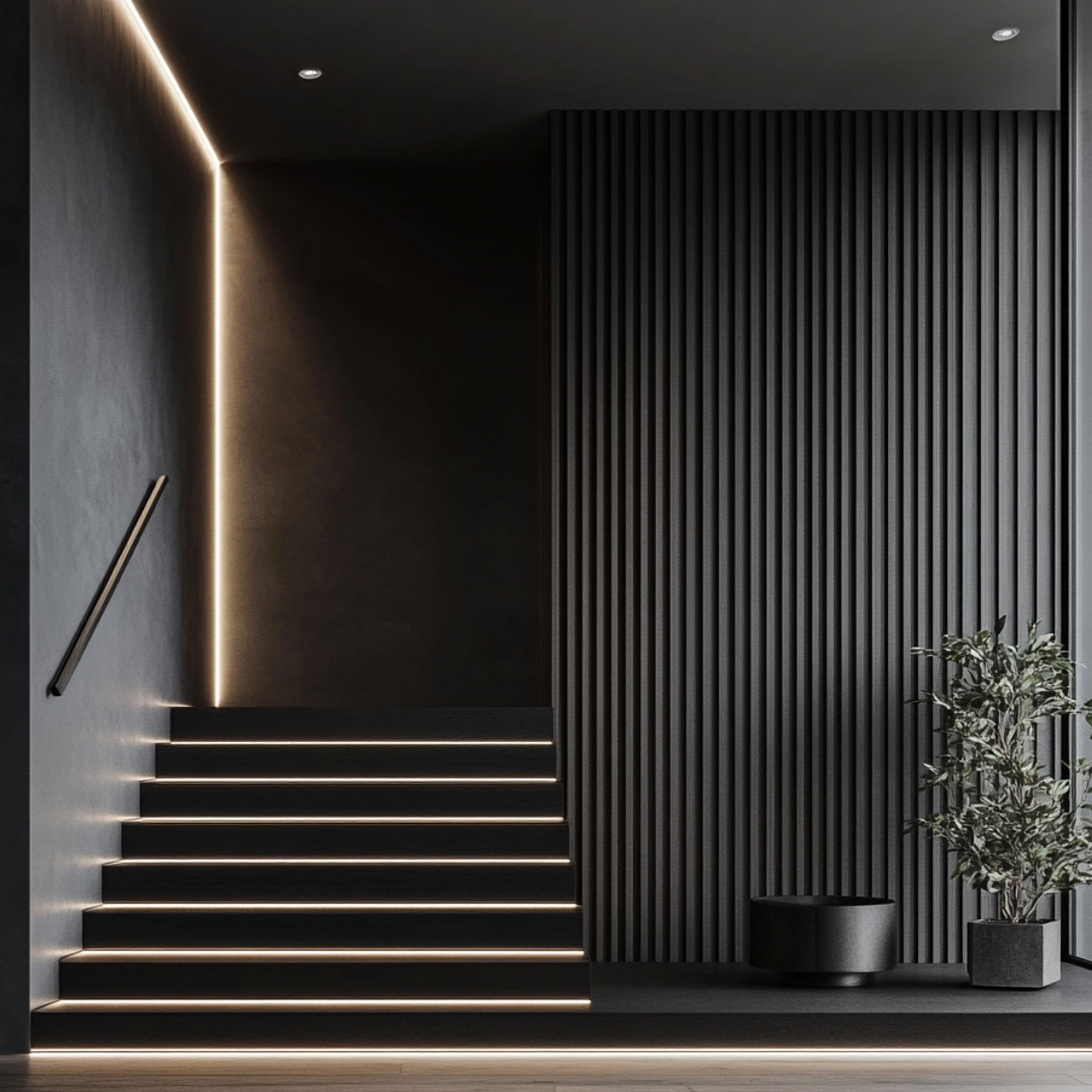 Sleek Modern Straight Staircase Design Crafted from Concrete