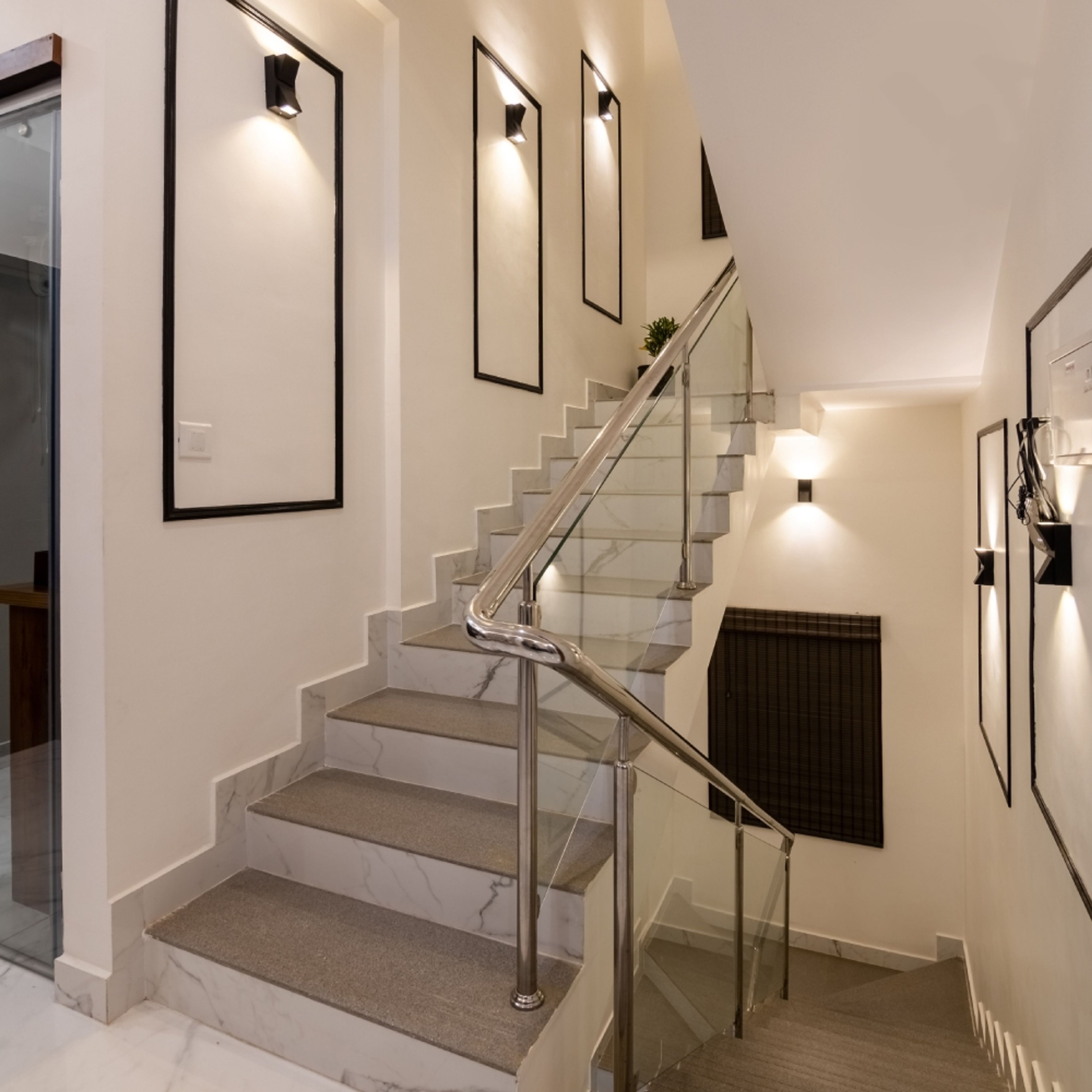 Modern U-Shaped Staircase Design Crafted from Durable Concrete