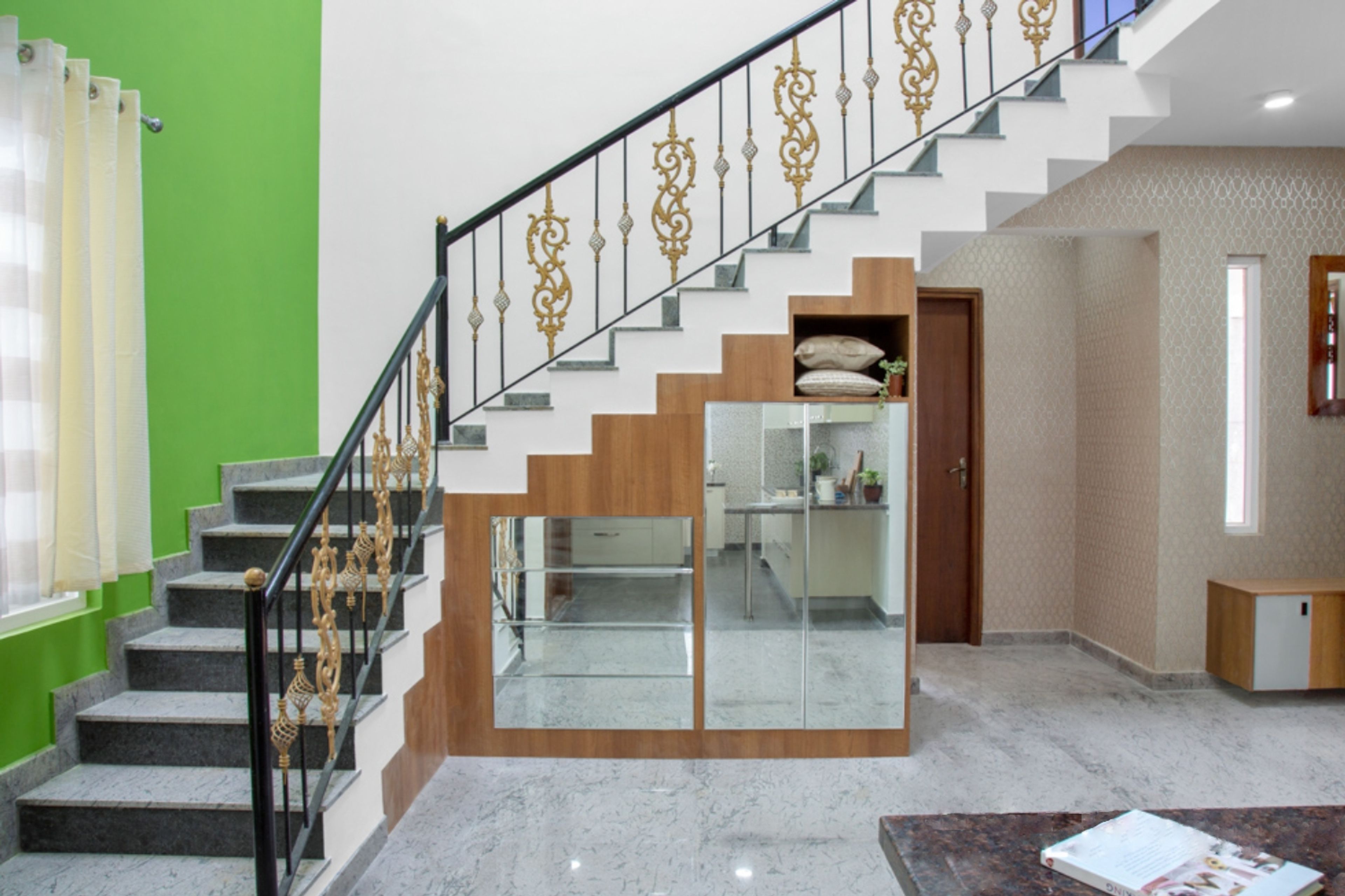 Sleek Concrete Modern L-Shaped Staircase Design