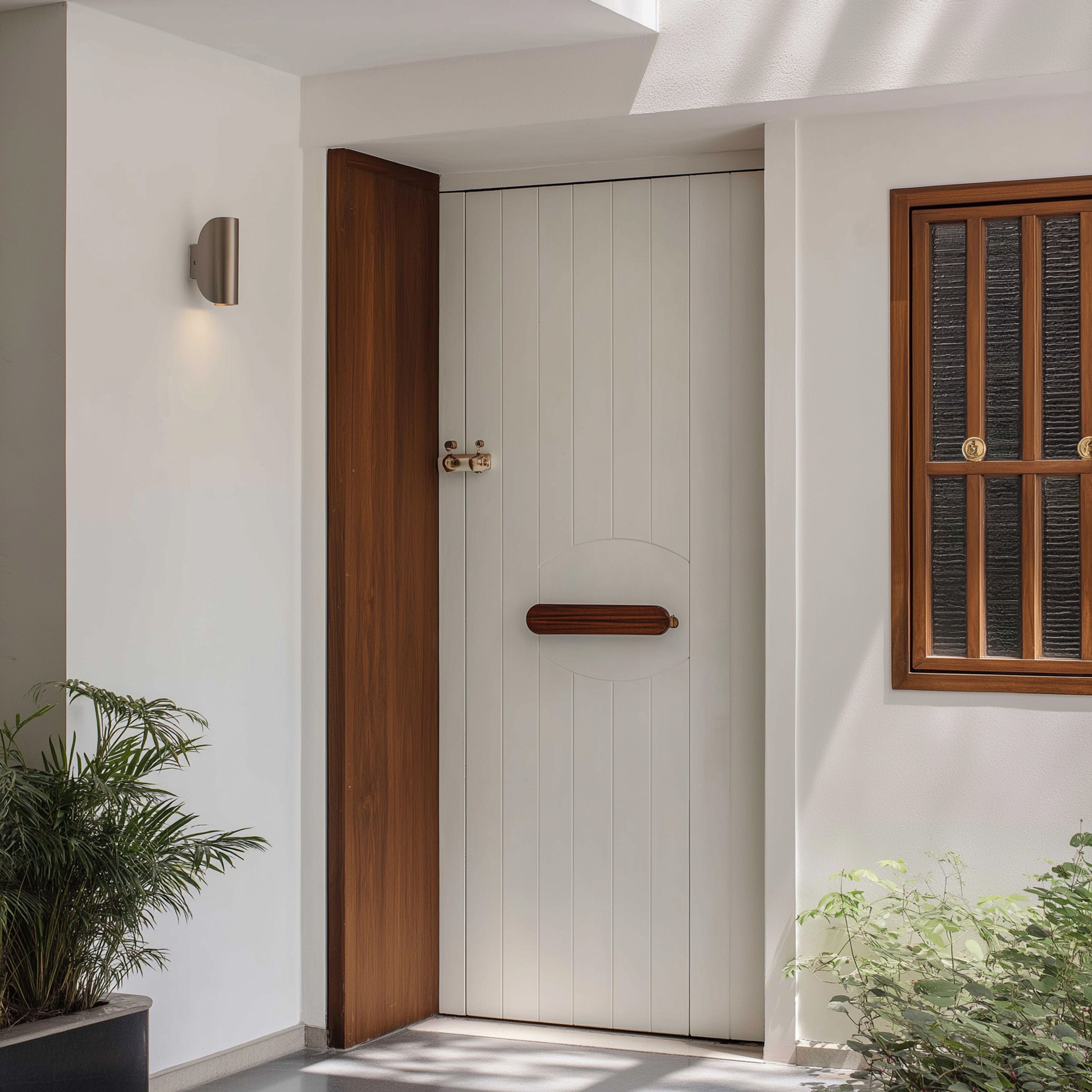 Matte Finish Minimal Swing Door Design for Entrance Doors