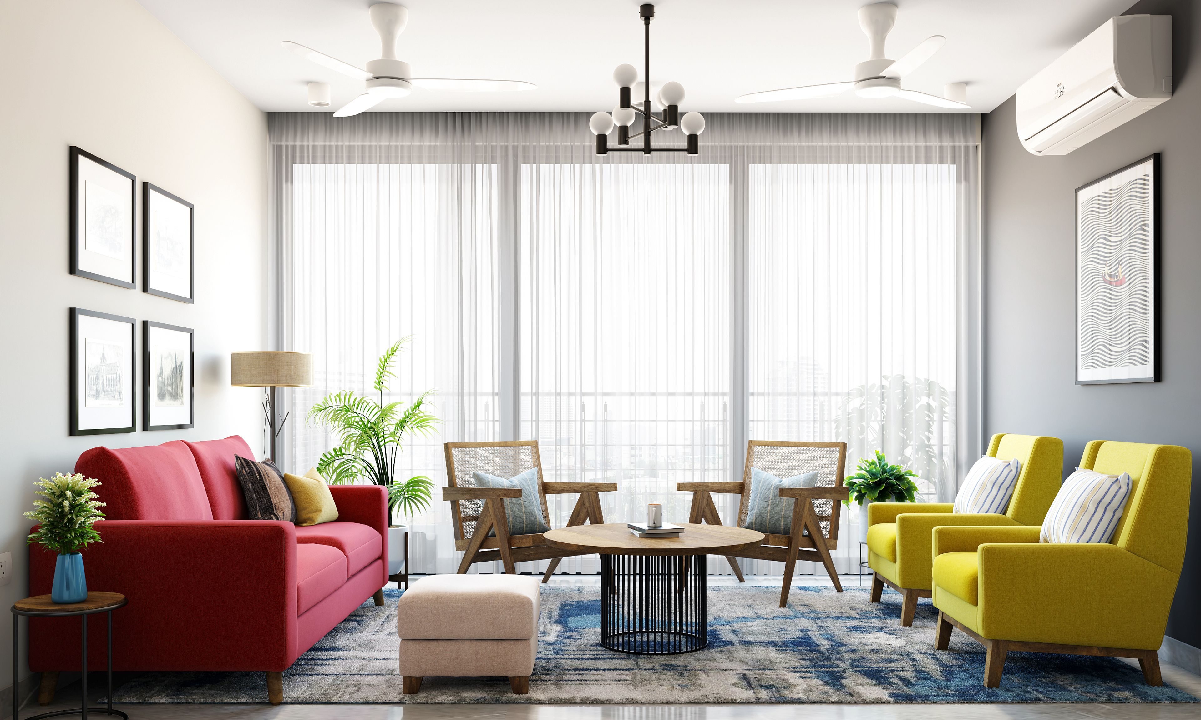 Modern Style Spacious Multi-Functional Living Room Design