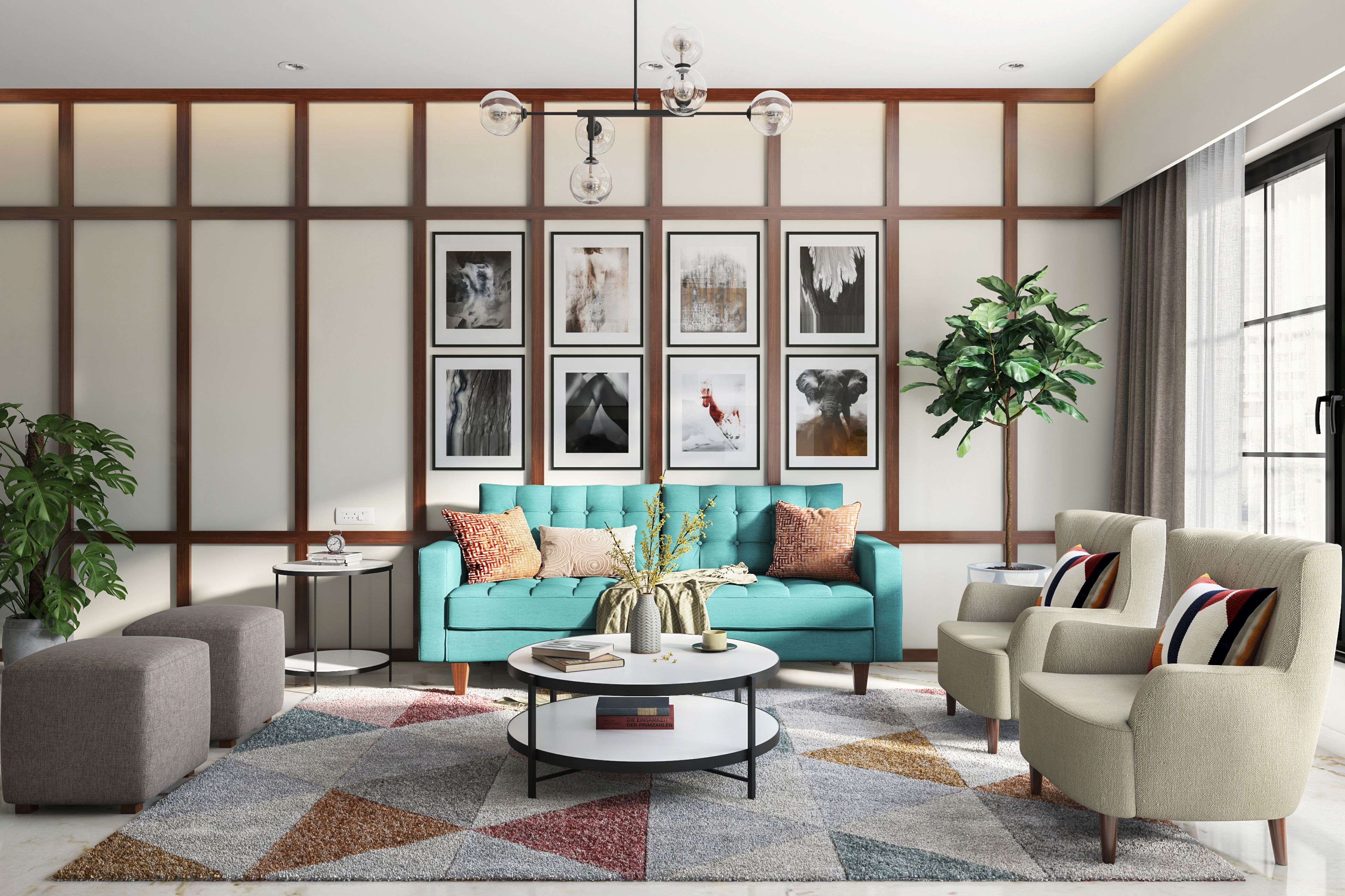 Modern Style Spacious Multi-Functional Living Room Design